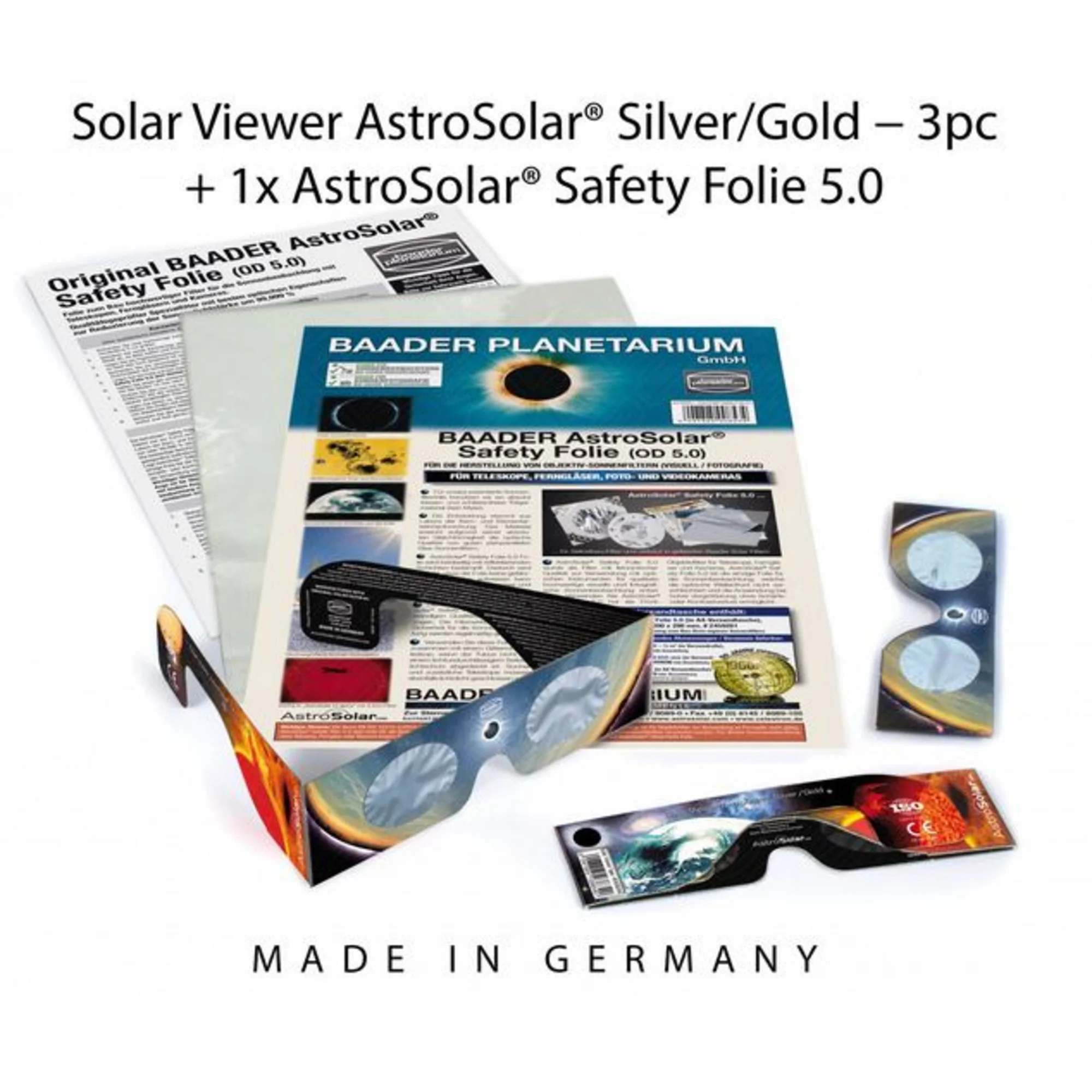 Filtres solaires  Kit d'observation solaire AstroSolar : lunettes et film