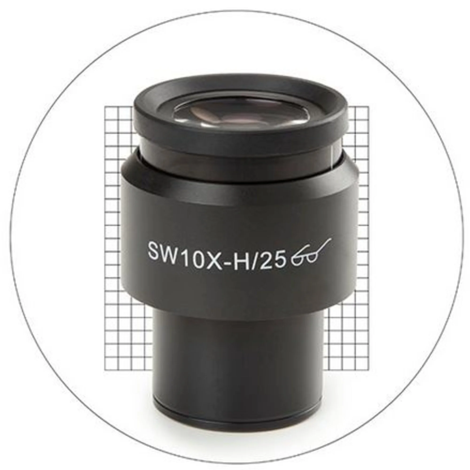 Oculaire 10x/25 mm SWF,  réseau quadrillé 20 x 20, Ø 30 mm, DX.6010-SG (Delphi-X)