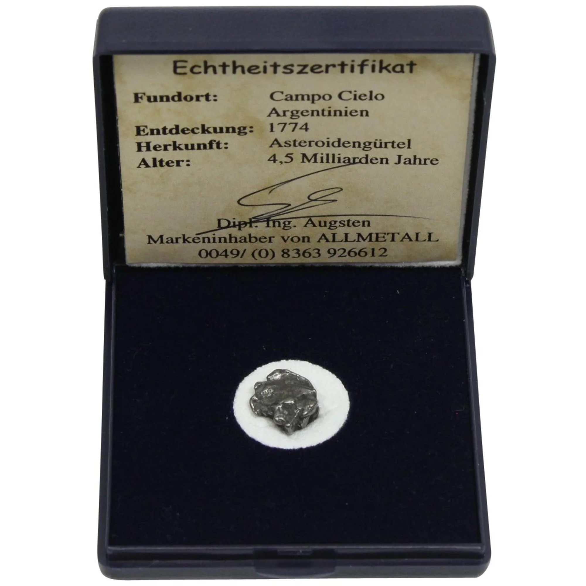 - Météorite de fer dans étui cadeau