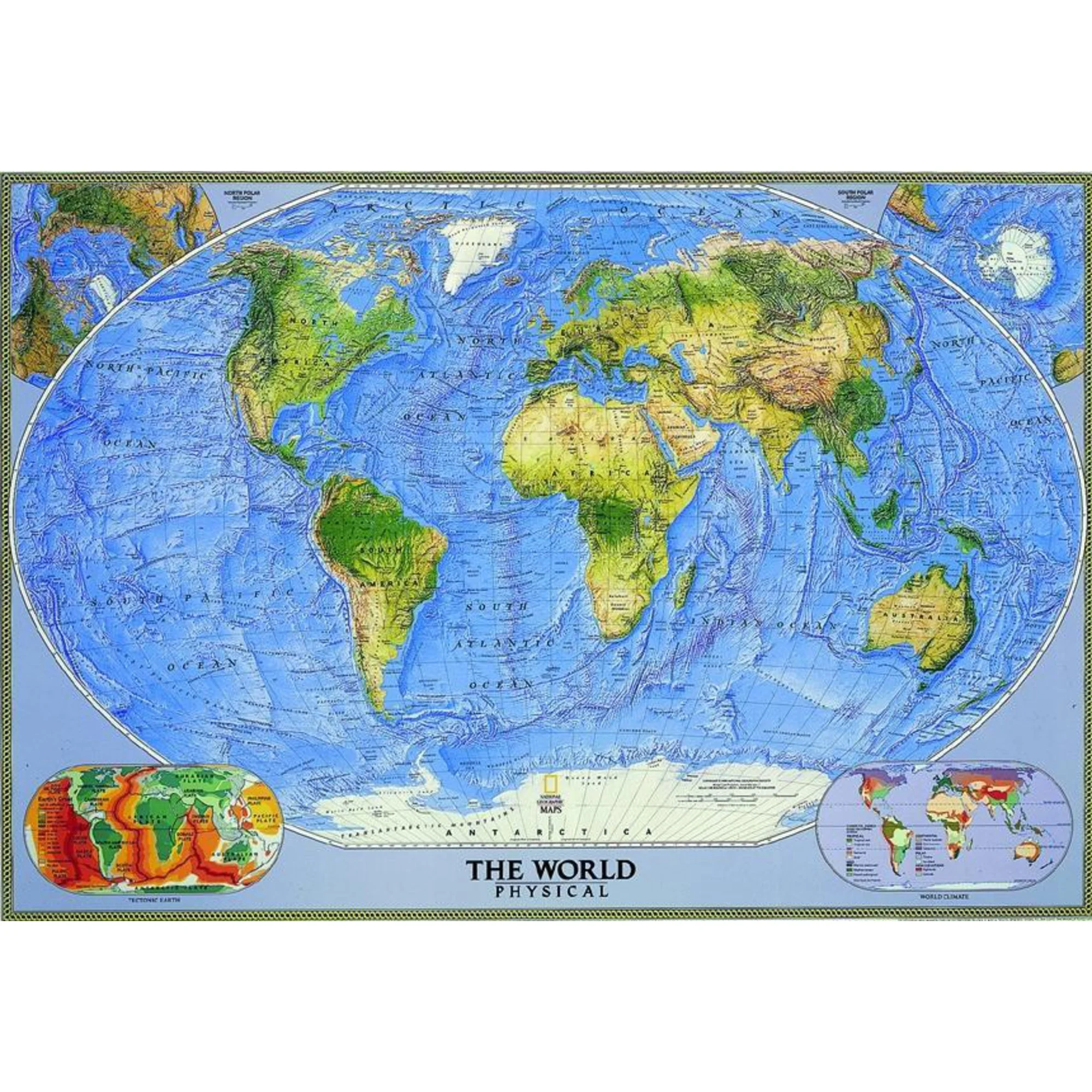 Mappemonde  Carte mondiale physique grandement