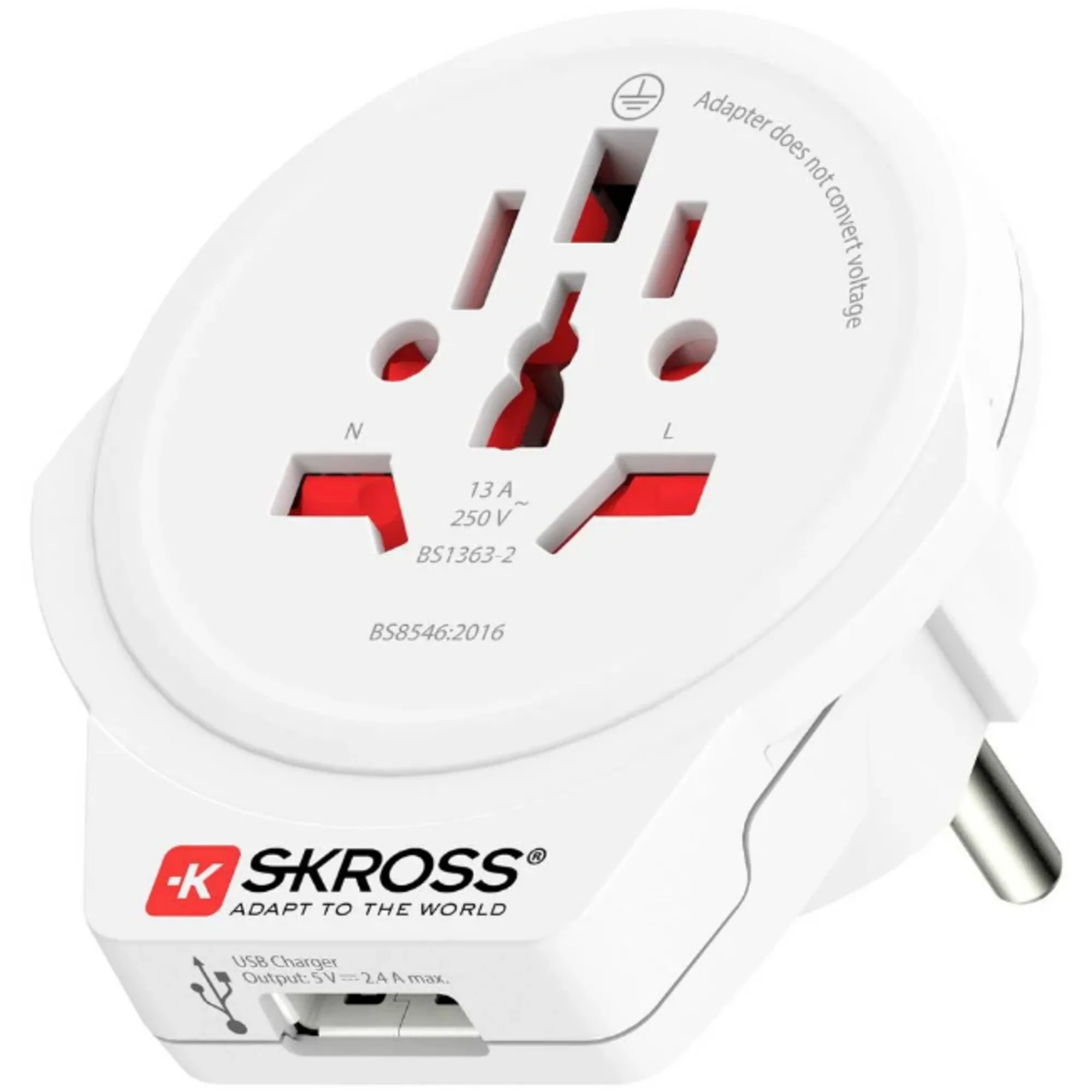 Alimentation électrique  Adaptateur de voyage World to Europe USB 1.0