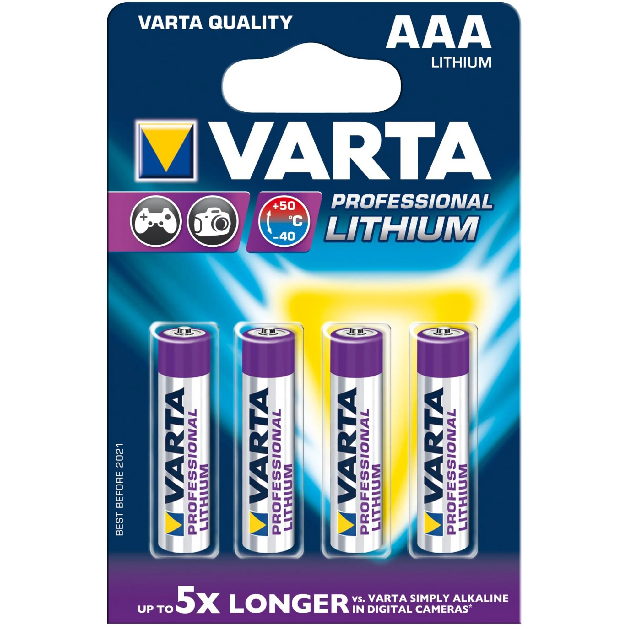 Pack 4 Batteries Lithium Micro (AAA) professionnelles