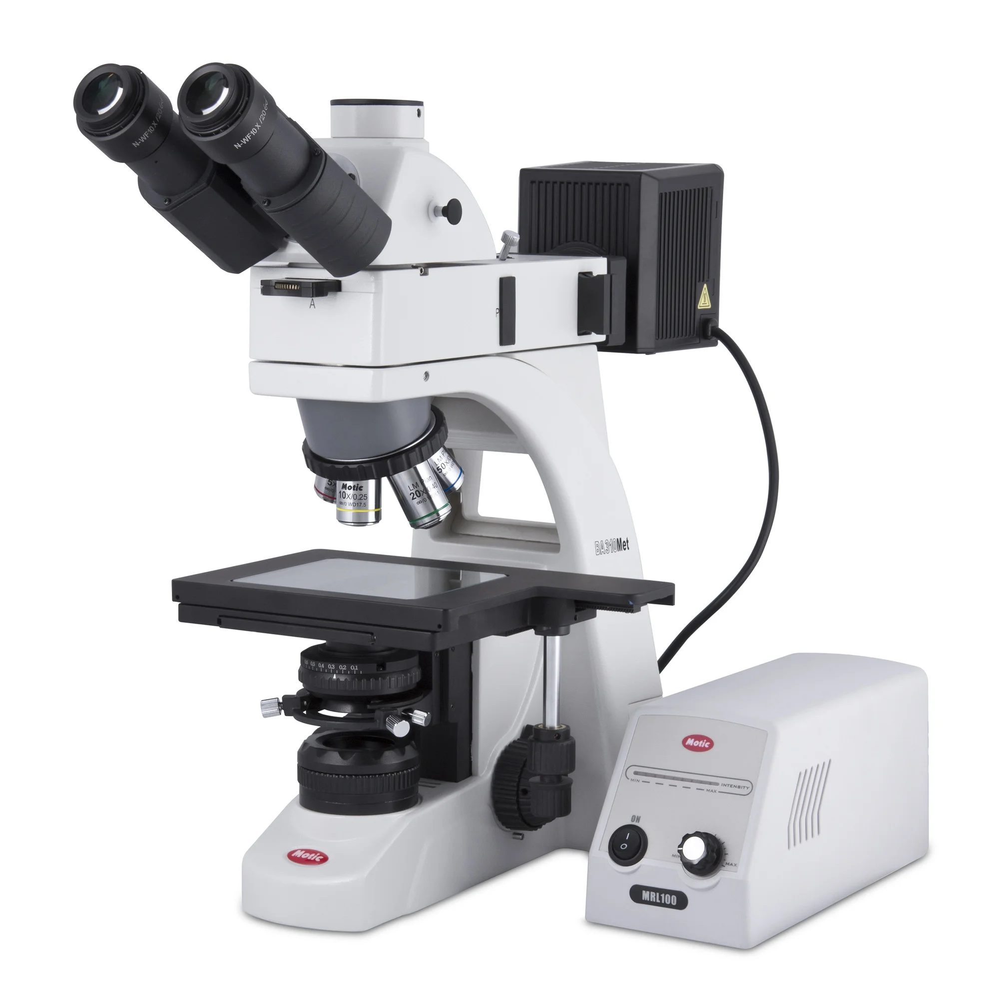 Microscope trinoculaire BA310 MET-T, (3 "x2") (plan de travail: 76,2mmx50,8mm)