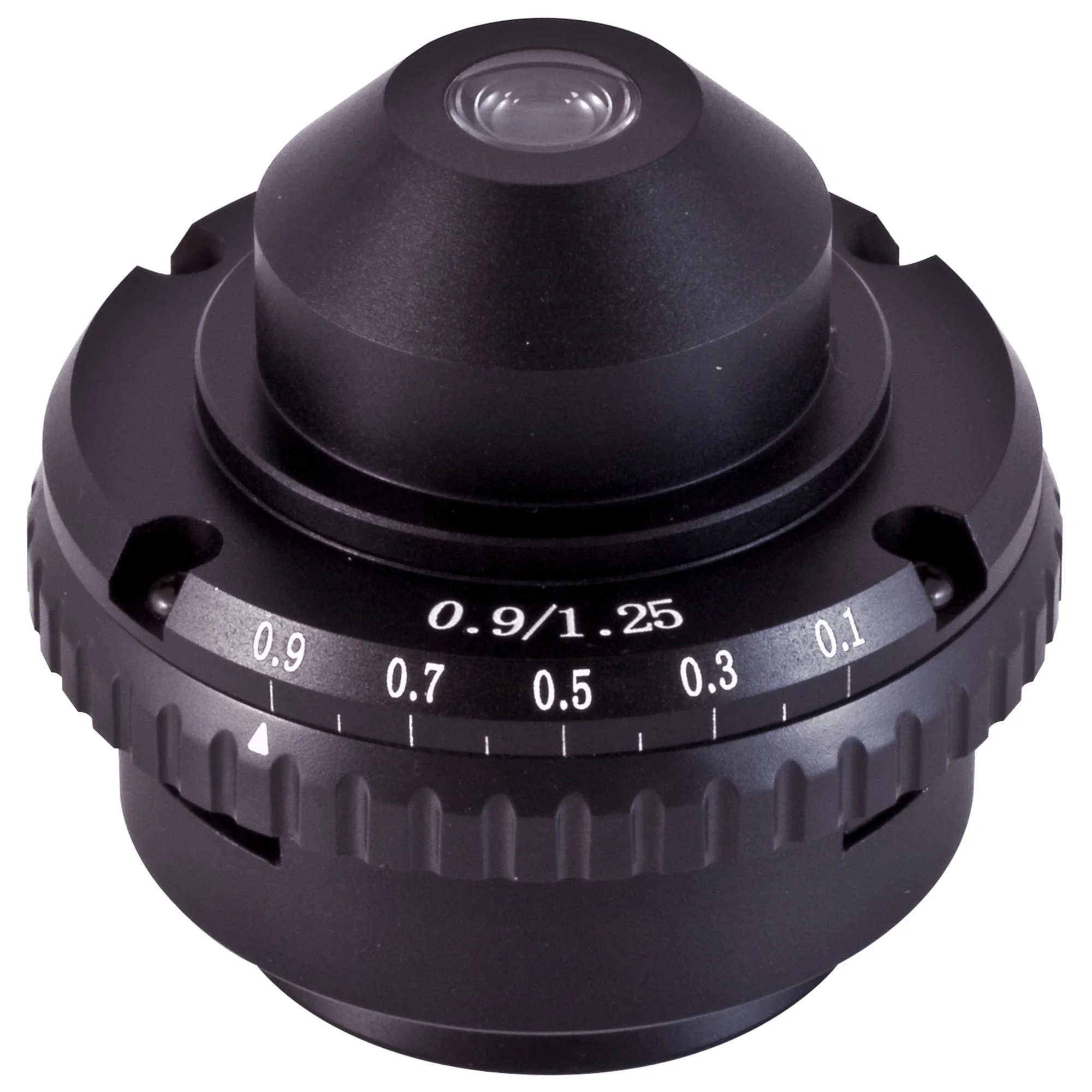 Condenseur d'Abbe, O.N. 0,90/1,25, diaphragme à iris et encoche pour glissière (BA410E, BA310)