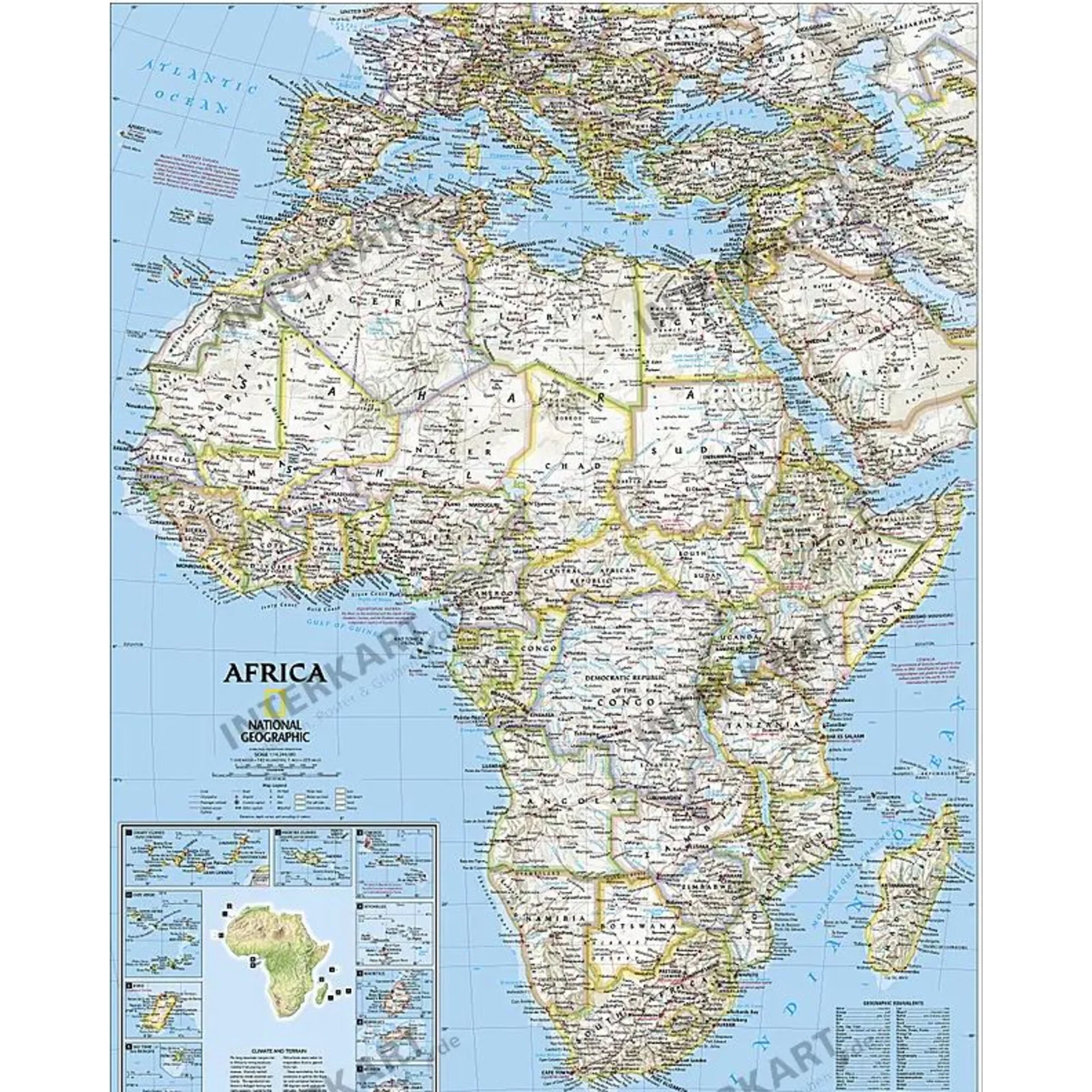 Carte des continents  Afrique