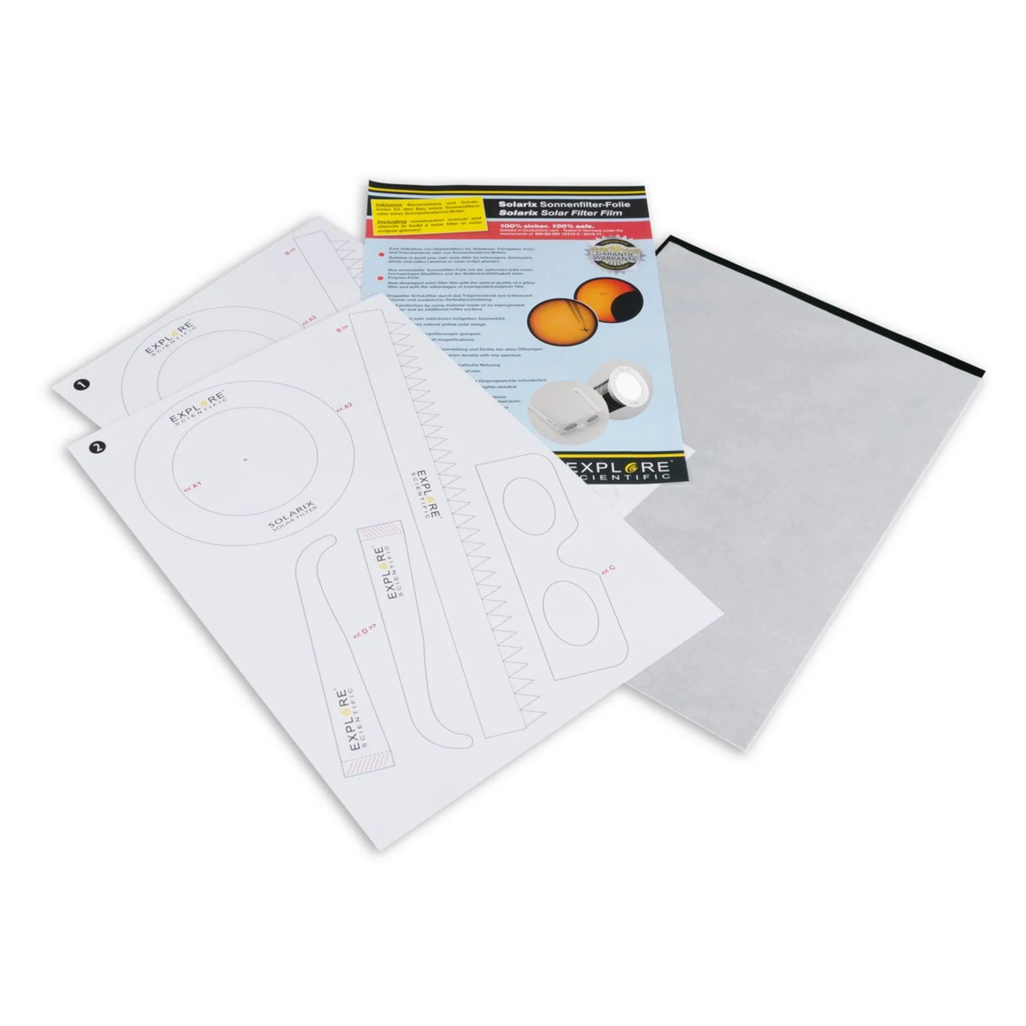 Film filtre solaire Solarix en planches DIN A4, ND5