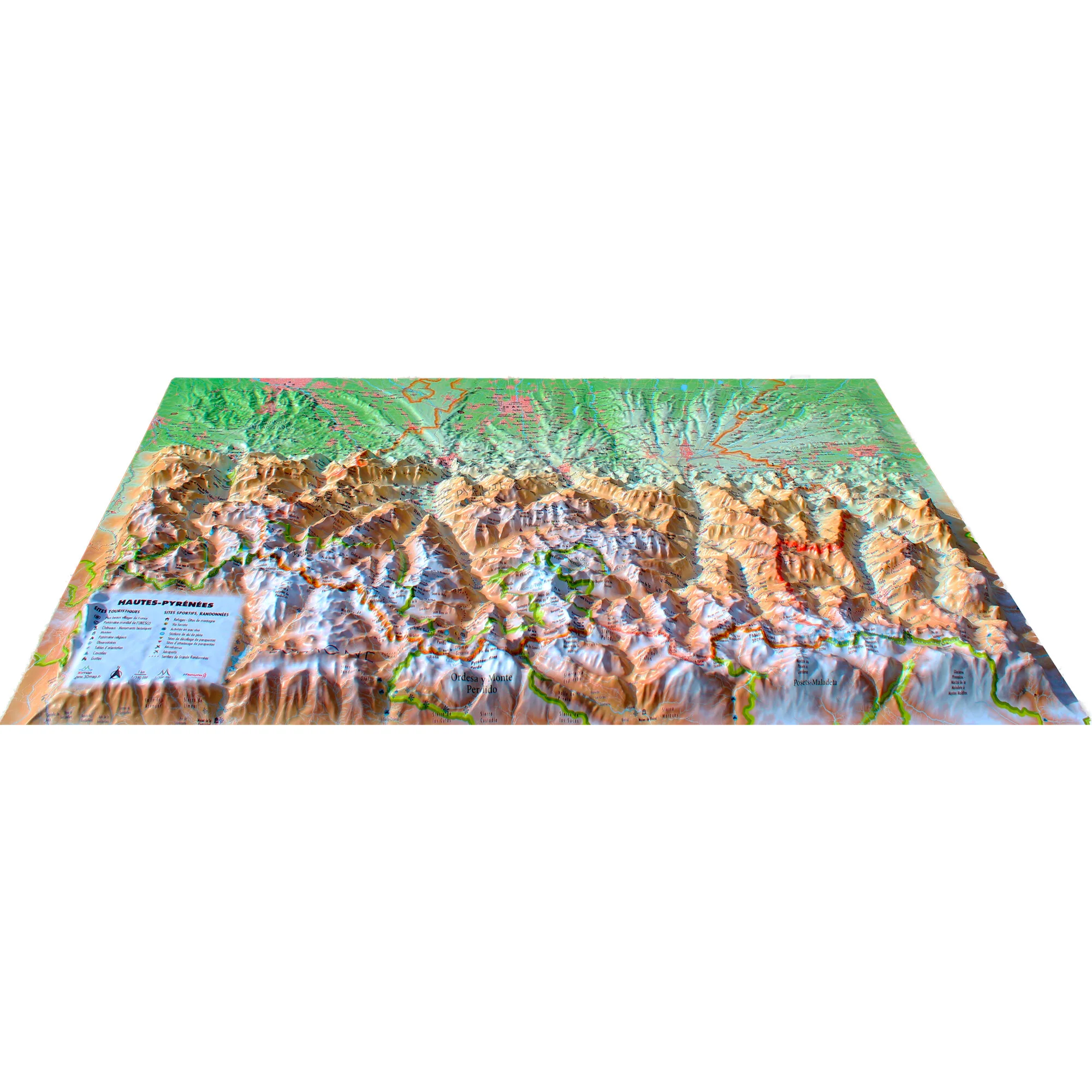 Carte régionale  Hautes-Pyrénées (61cm x 41cm)