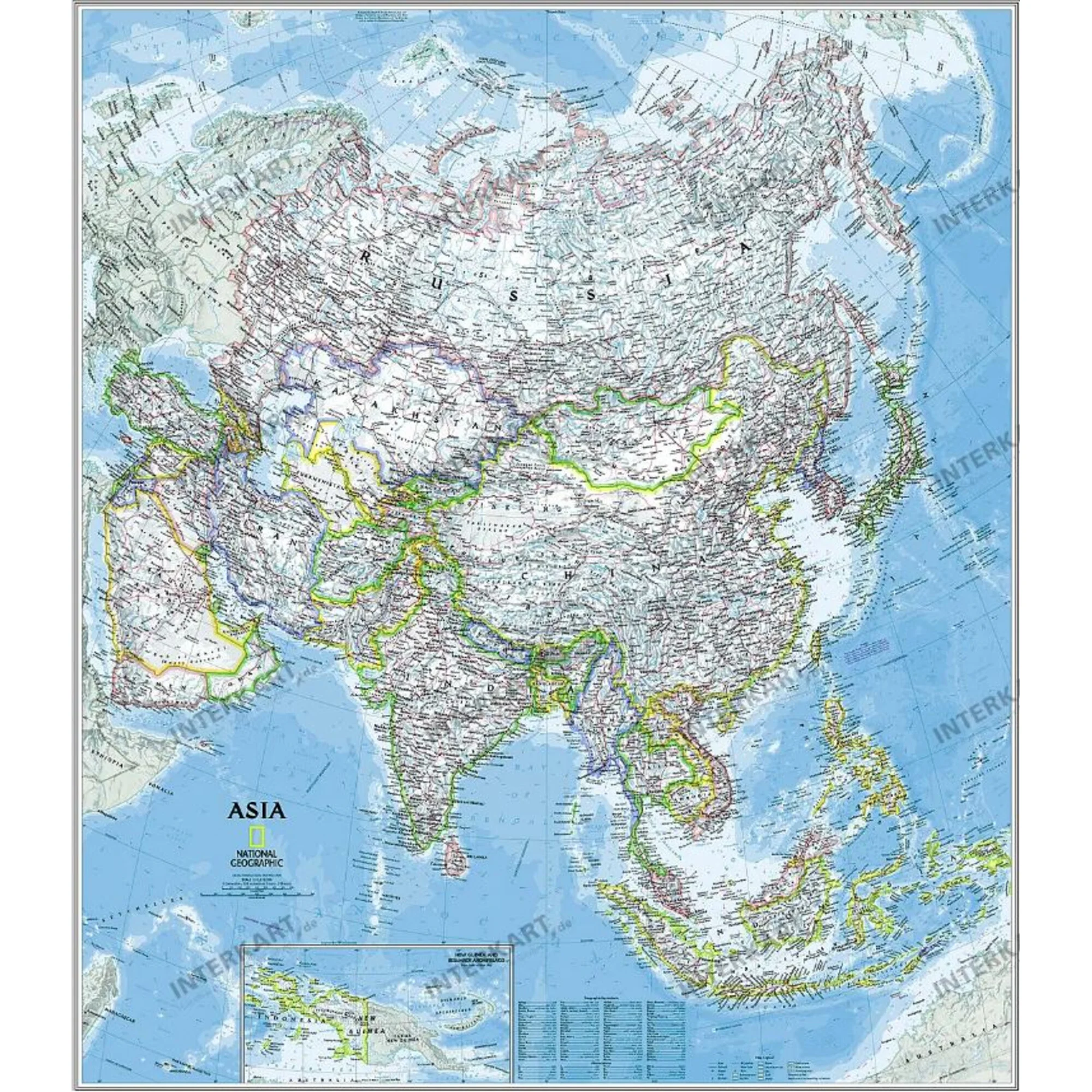 Carte de continent Asie politiquement