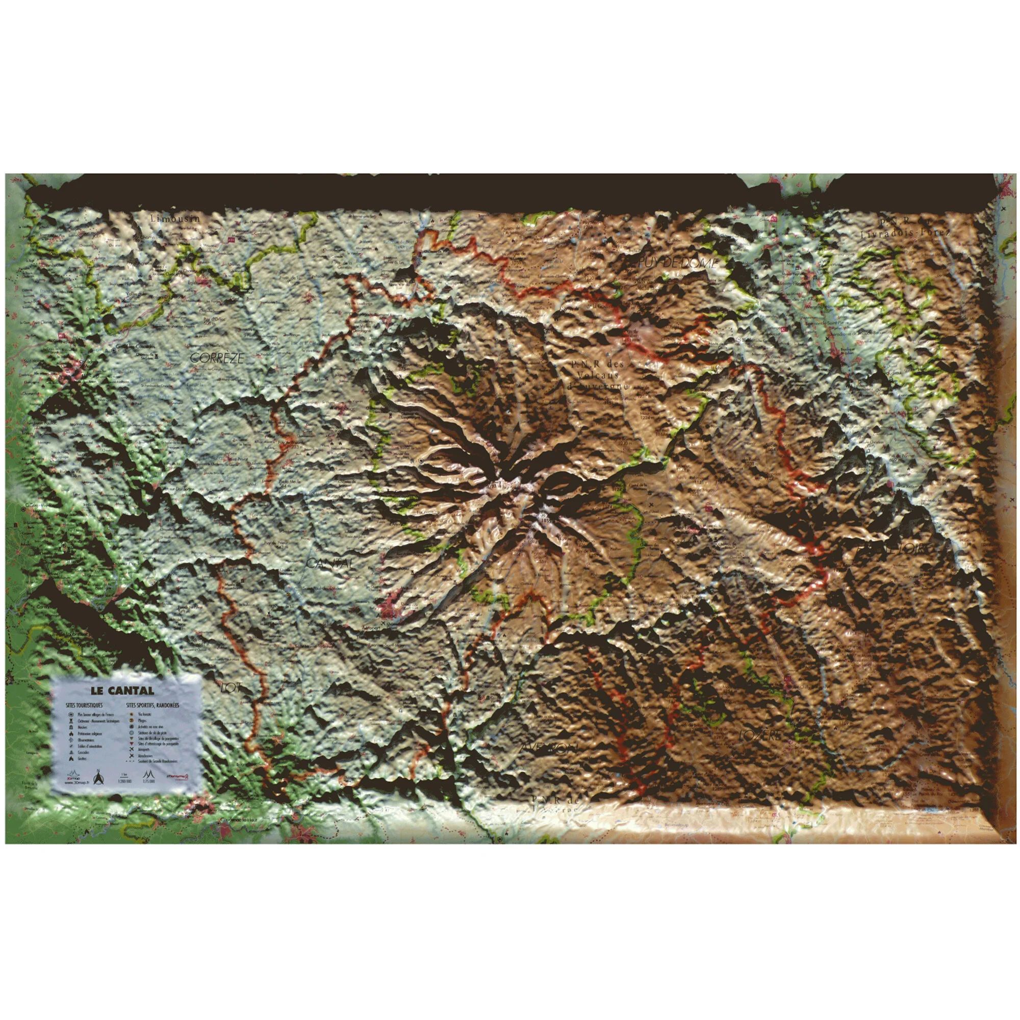 Carte régionale  du Cantal