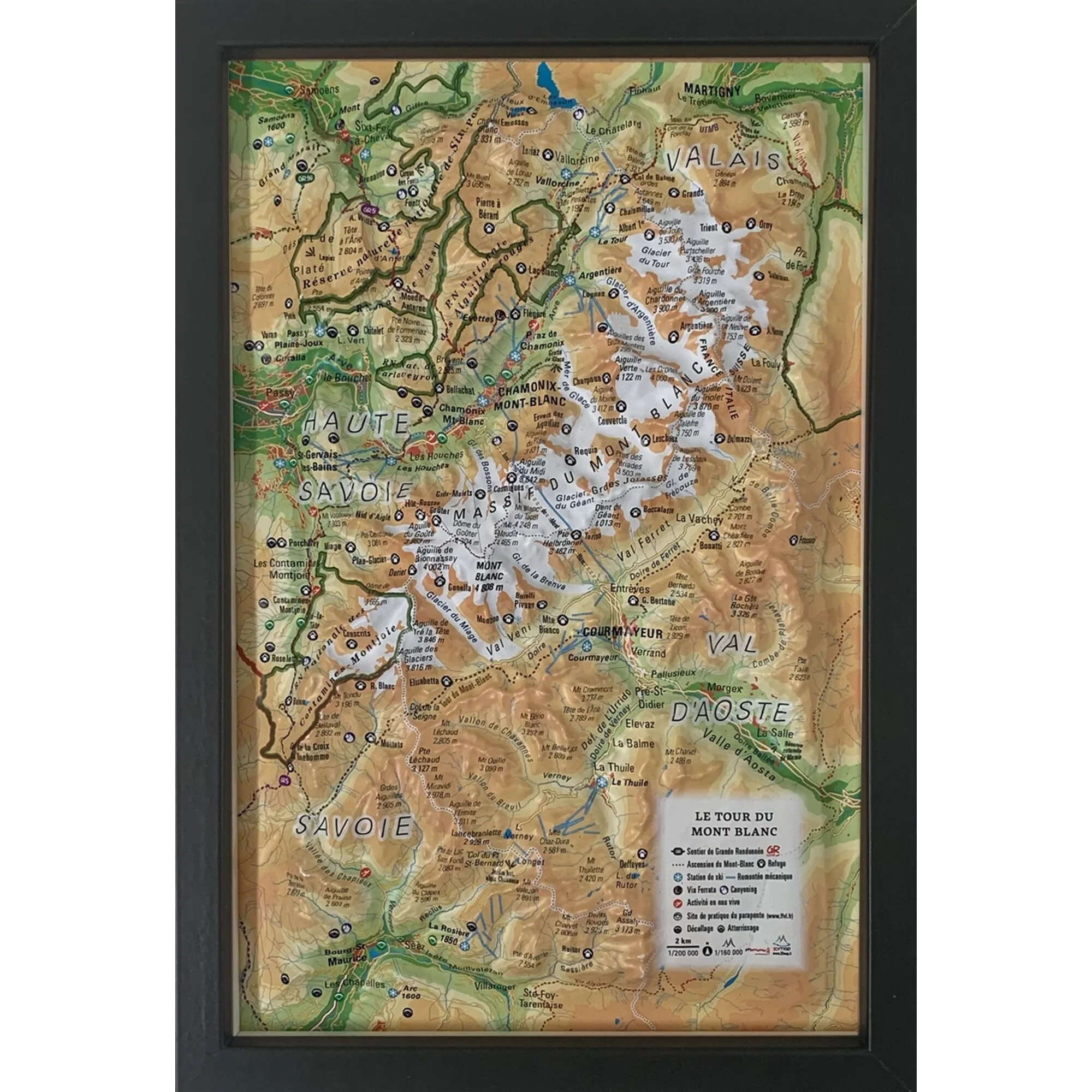 Carte régionale  Le tour du Mont Blanc (19,5 cm x 29,5 cm)