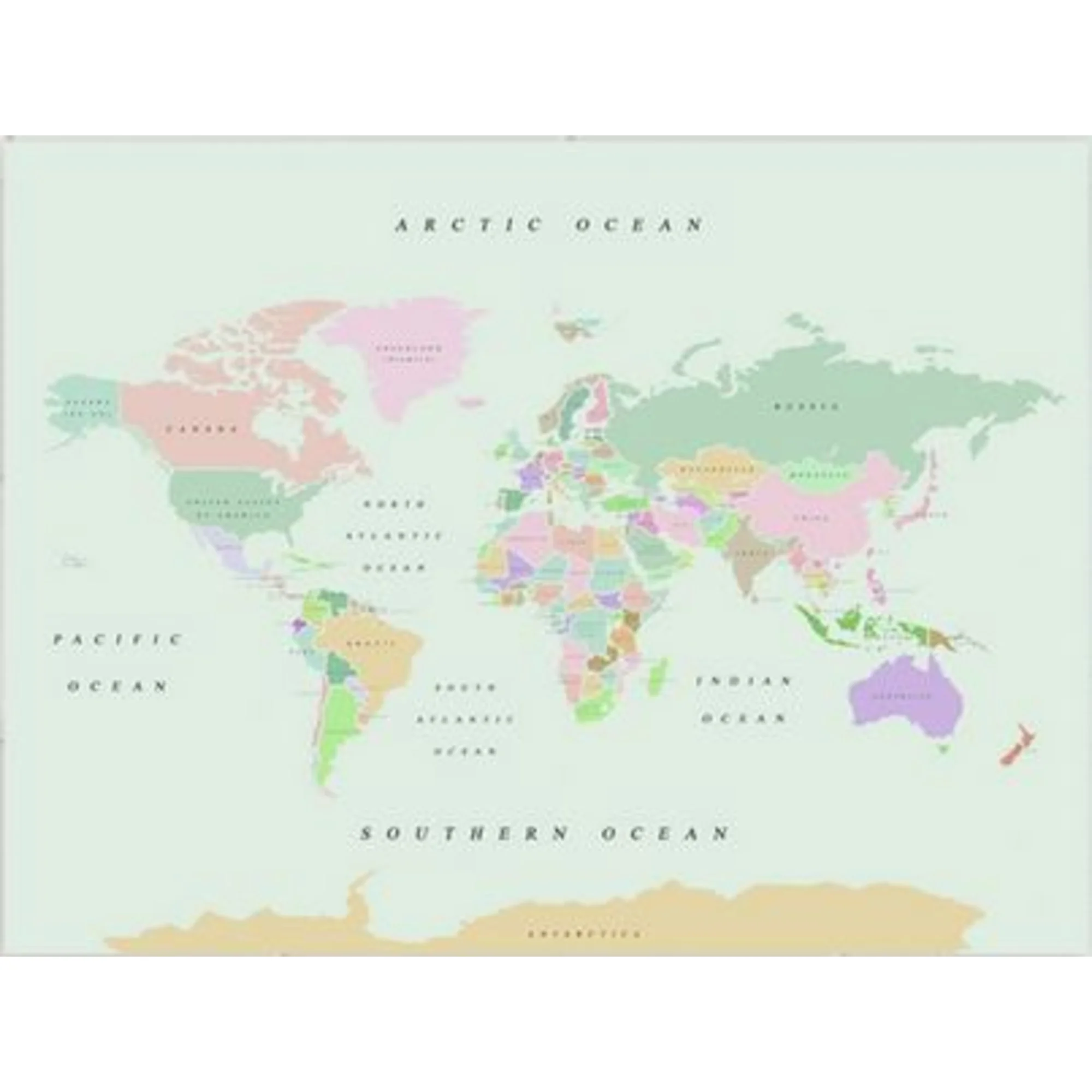 Mappemonde  Woody Map Watercolor Retro L