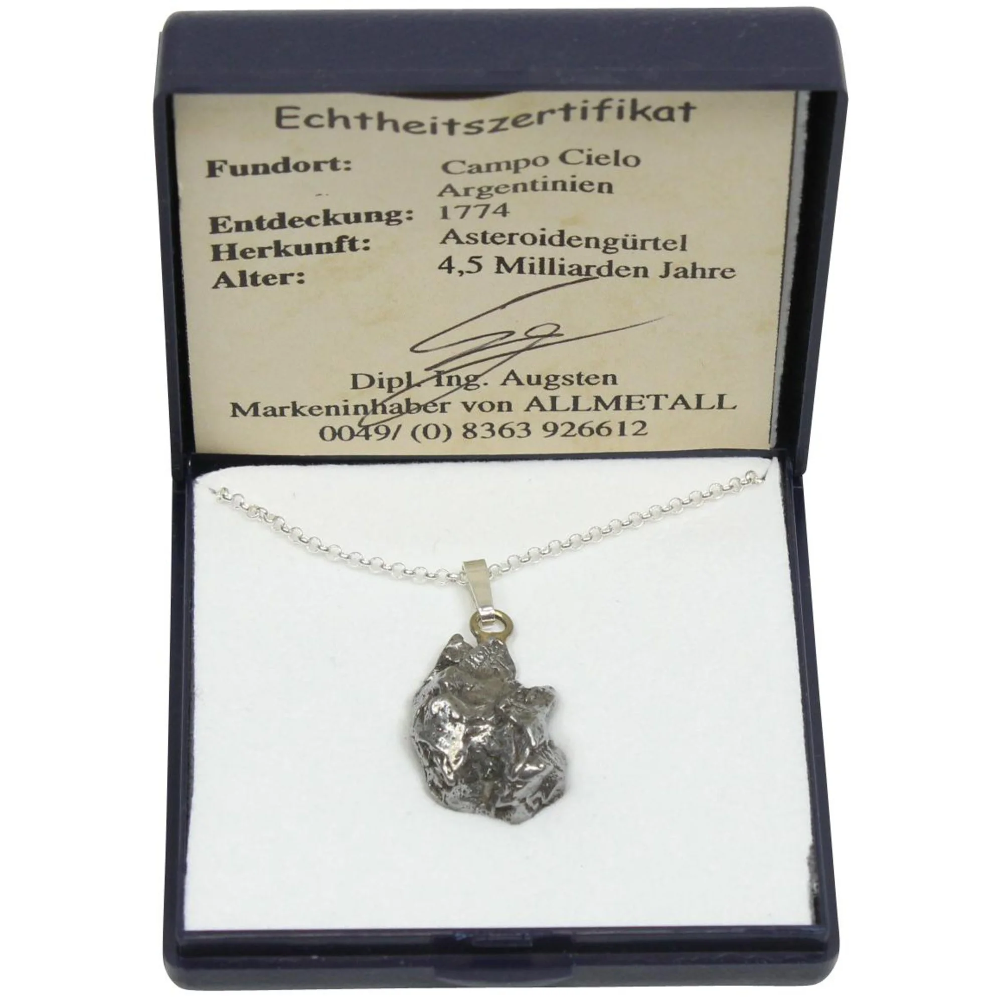 - Météorite de fer sur chaînette argent