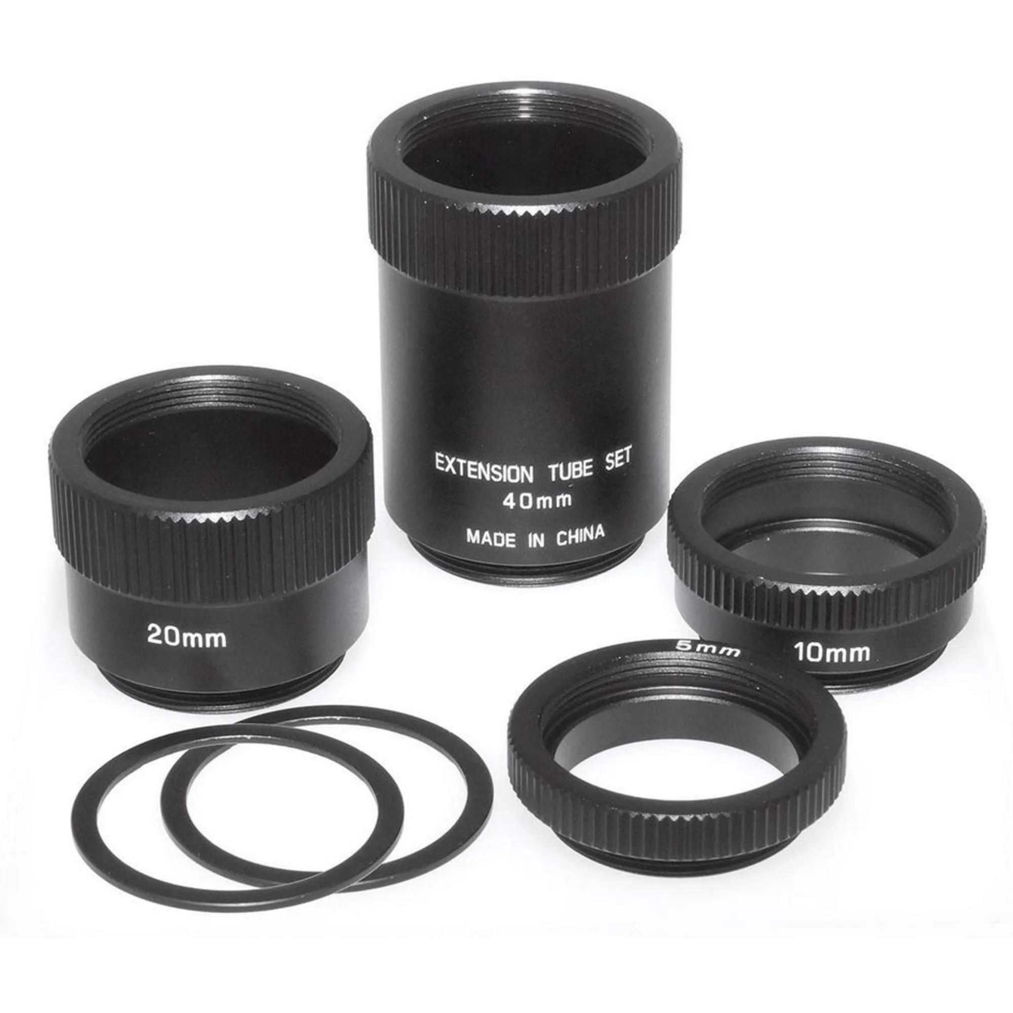 Bagues intermédiaires/tubes allonges pour objectif à monture C, 6 pièces