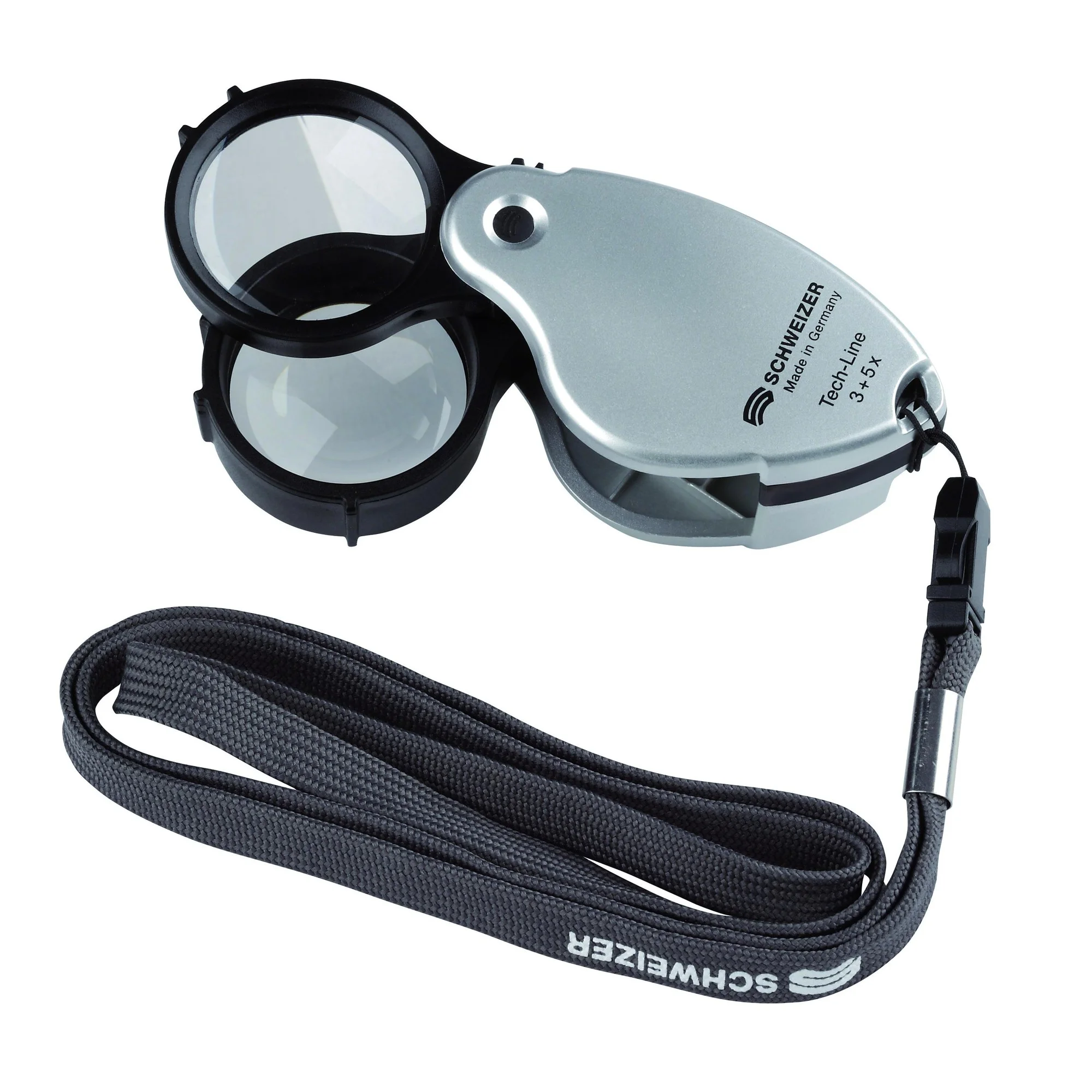 Loupe de poche pliable Tech-Line MULTI Lanyard 3x+5x=8x
