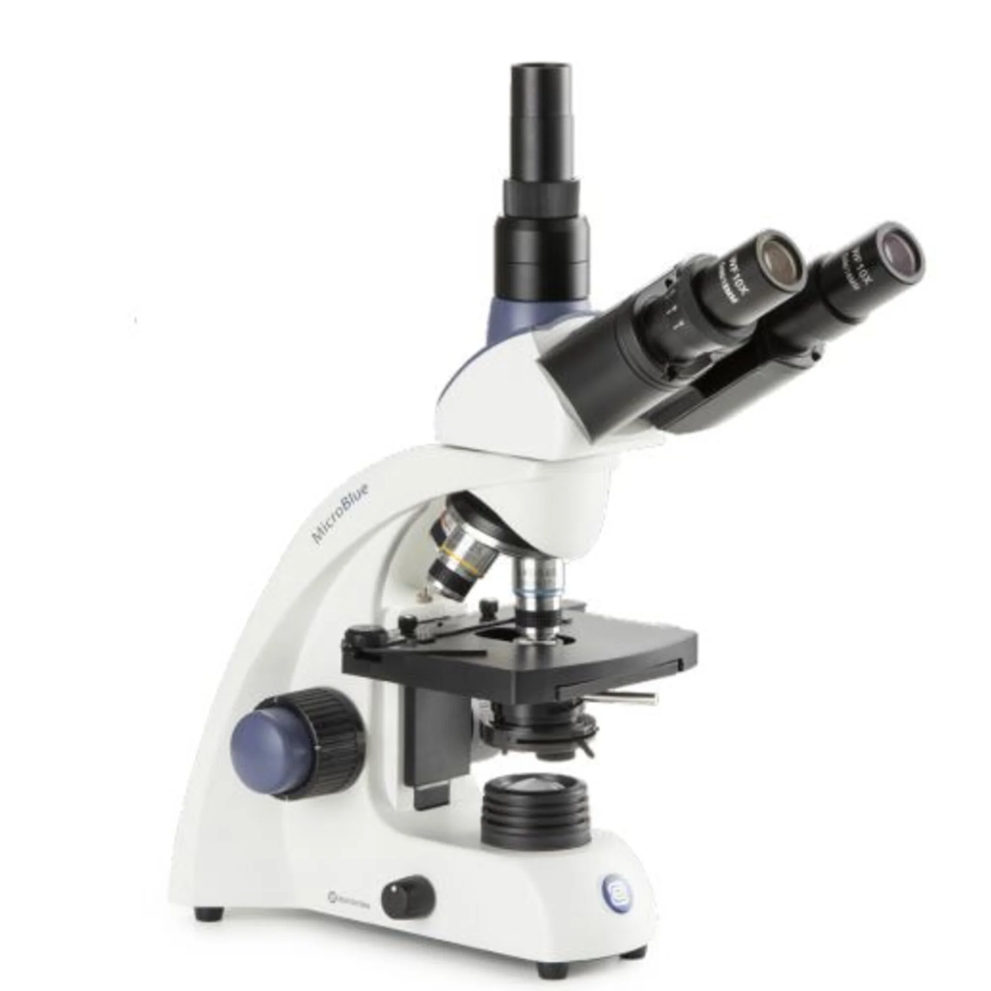 Microscope  MicroBlue, MB.1153, trino, DIN 160, achro, 40x-1000x, 10x/18, Dl, batterie, LED, 1 W