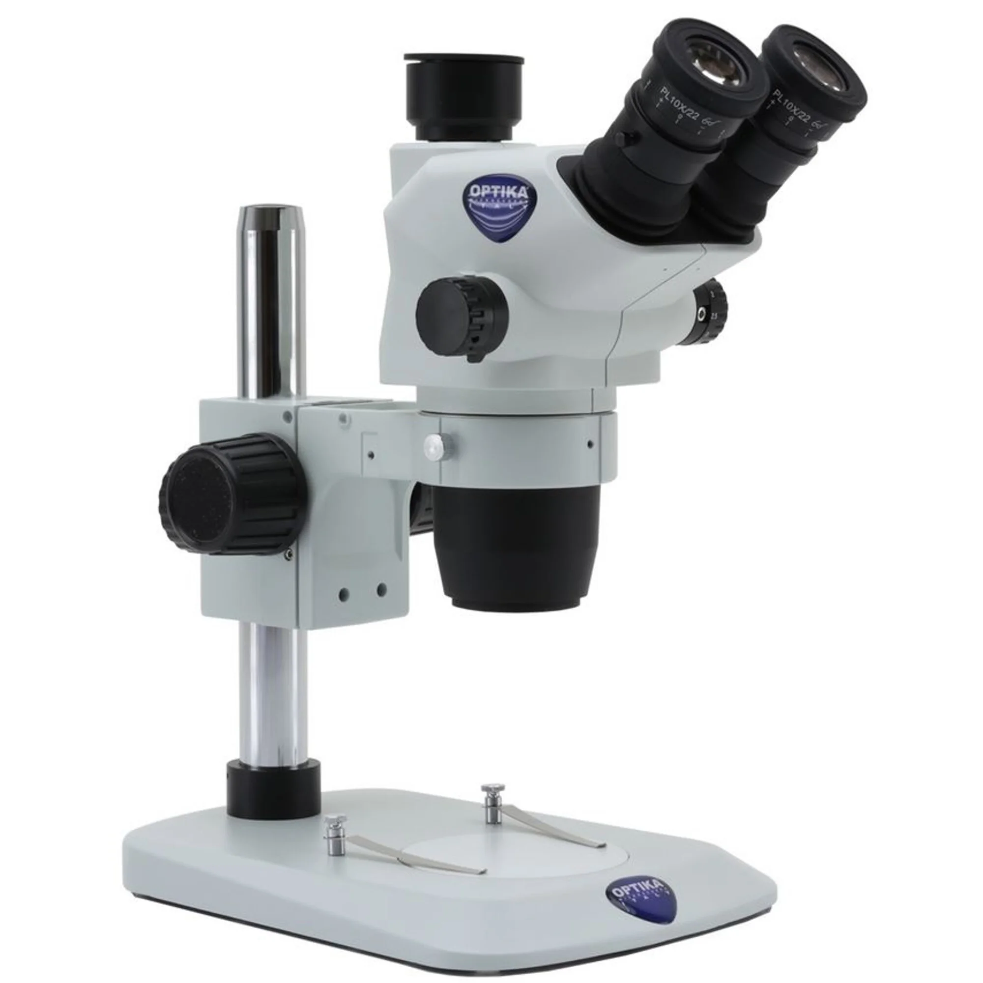 Microscope stéréo zoom  SZO-2, trino, 6.7-45x, Statif à colonne, sans éclairage