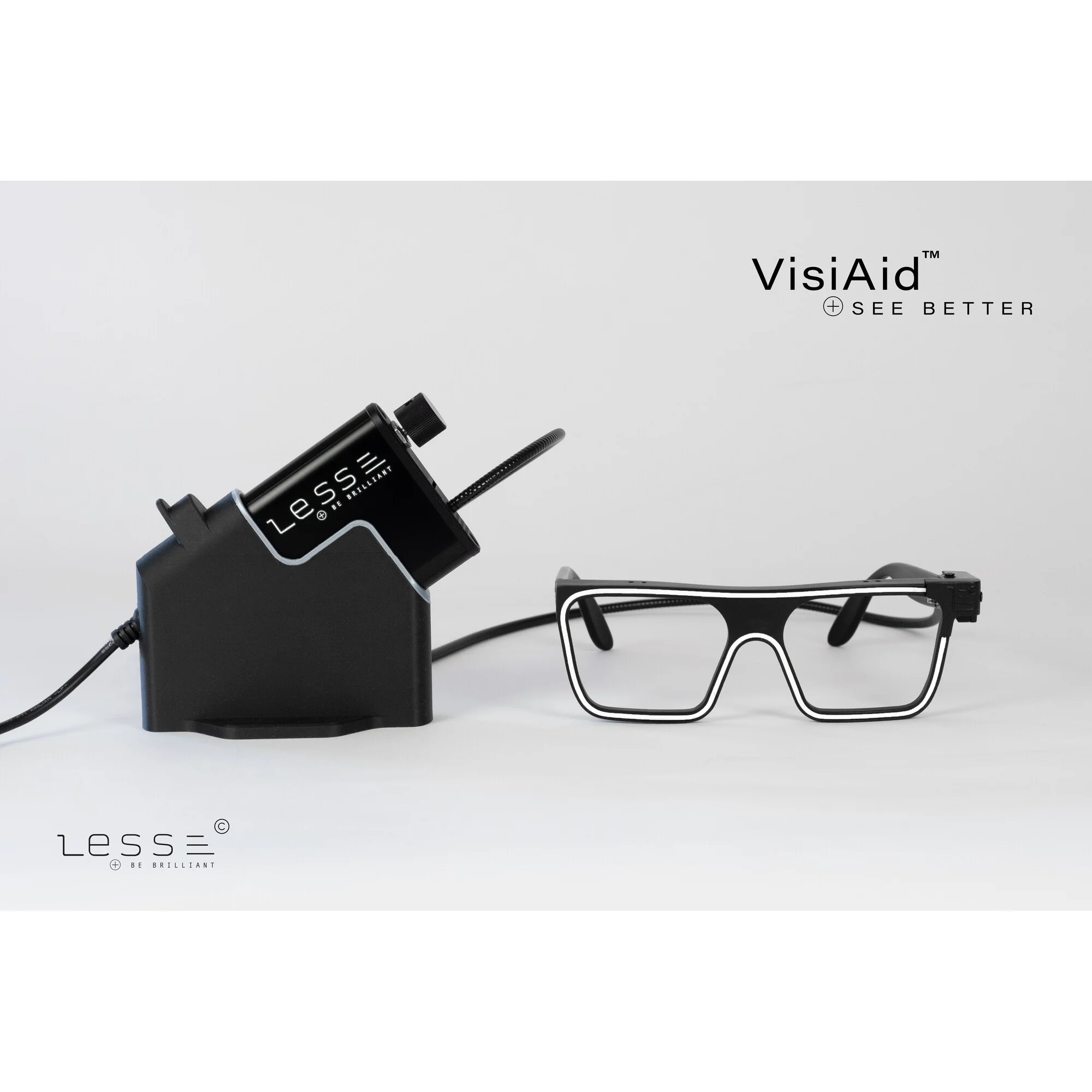 Loupe  VisiAid, Lunettes Lumineuses, Kit Complet, Poste Fixe