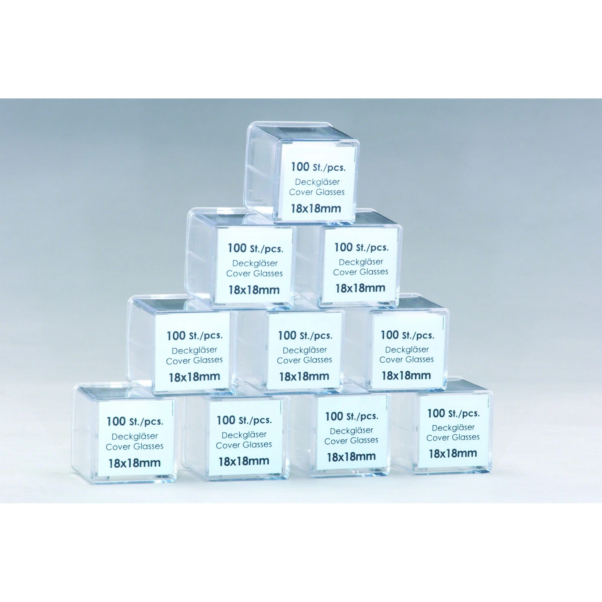 Verres de pont, VPE 100 morceaux de, 18x18 mm