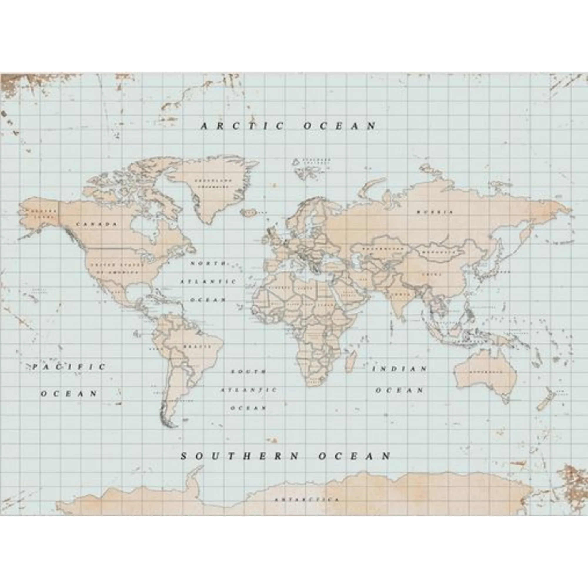 Mappemonde  Woody Map Watercolor Vintage XL