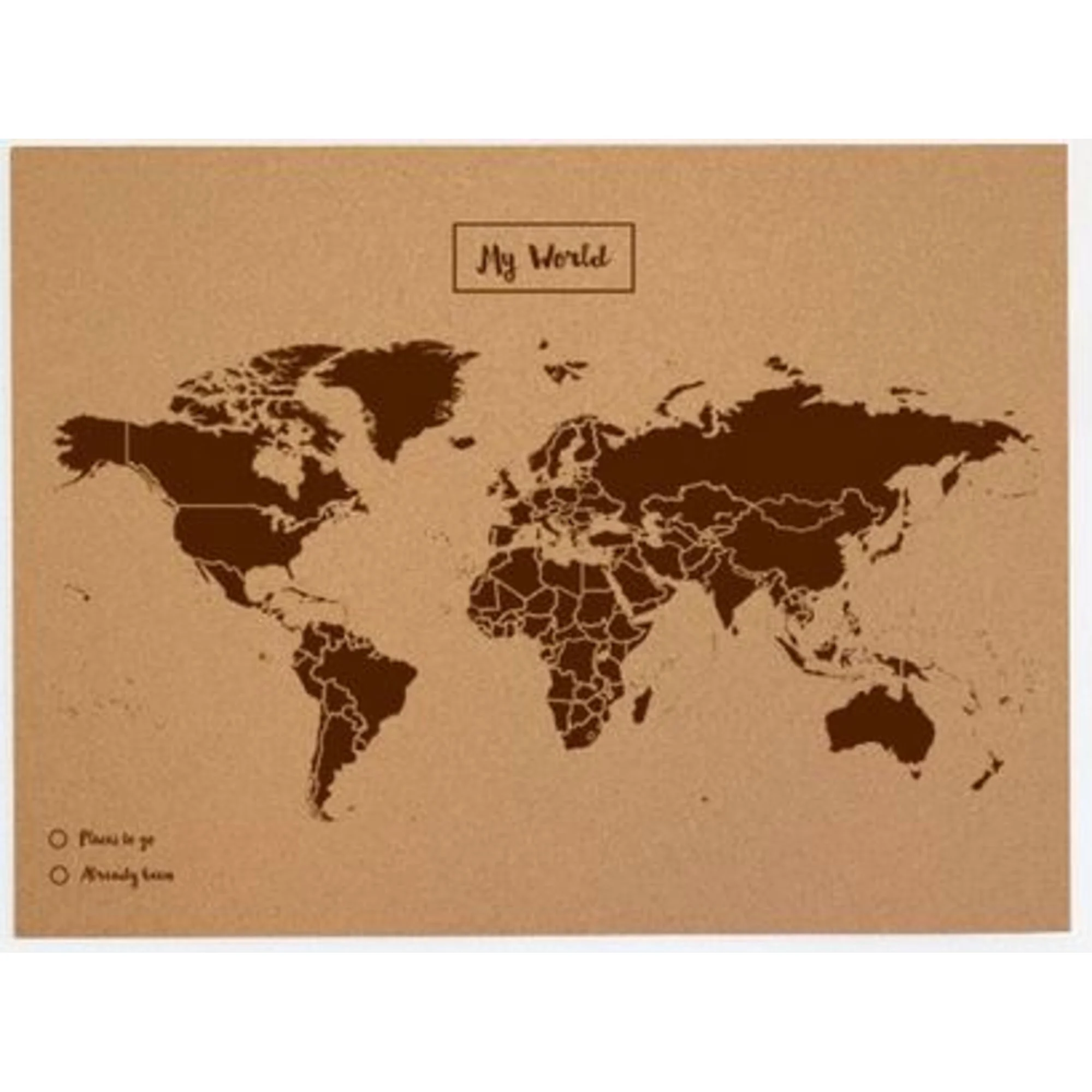 Mappemonde  Woody Map Natural Cork L brown