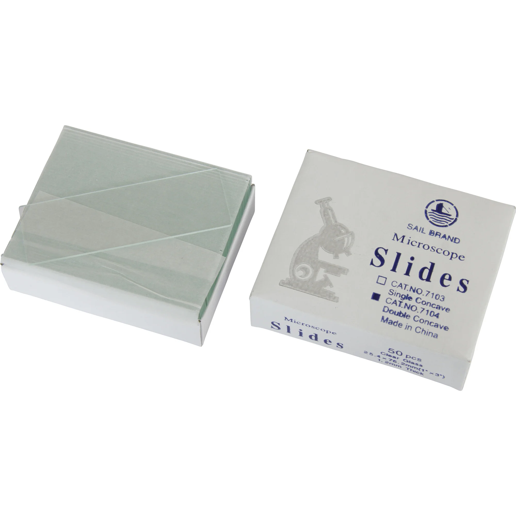 Lames porte objet avec deux évidements, 50 pièces