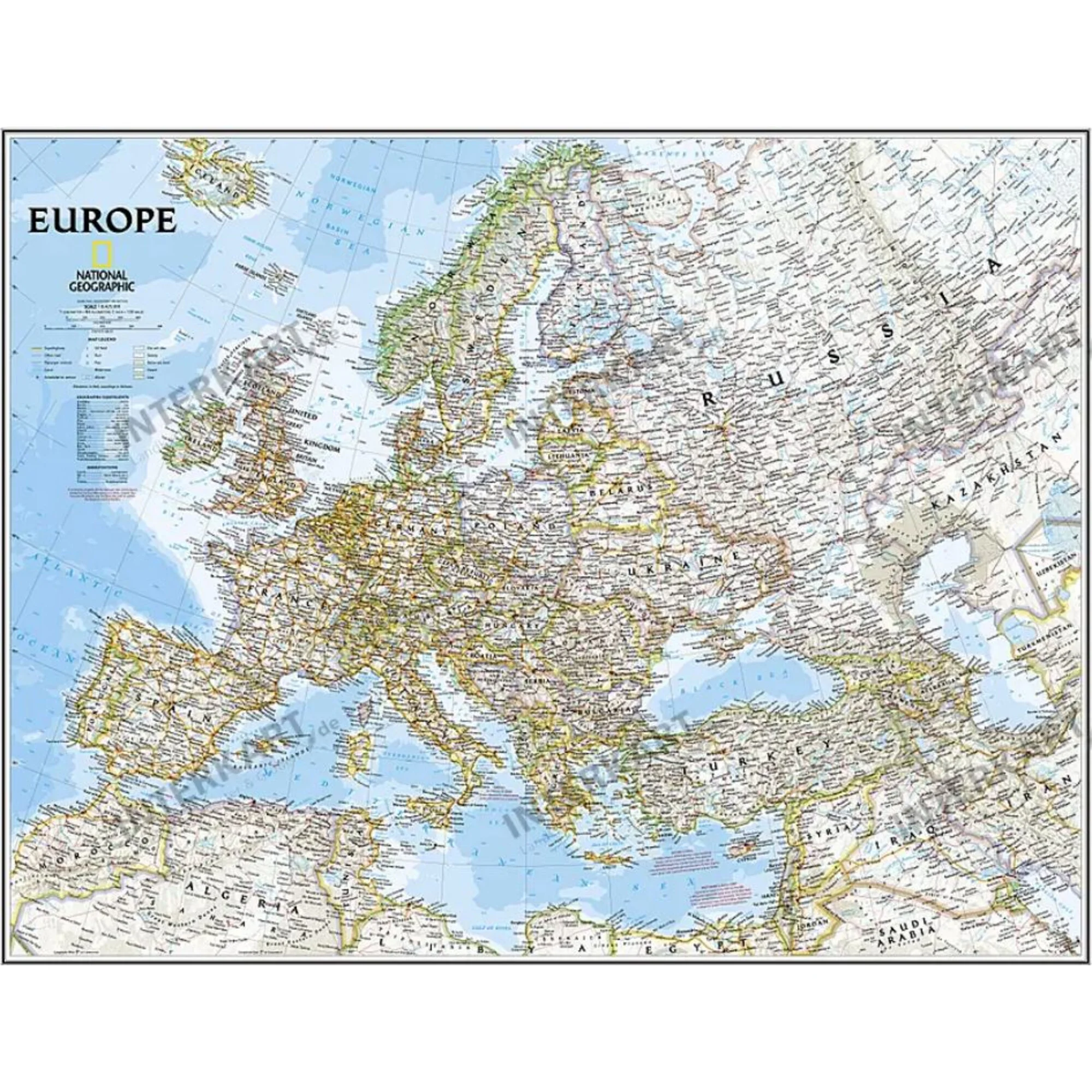 Carte de l'Europe géo politique, stratifiée