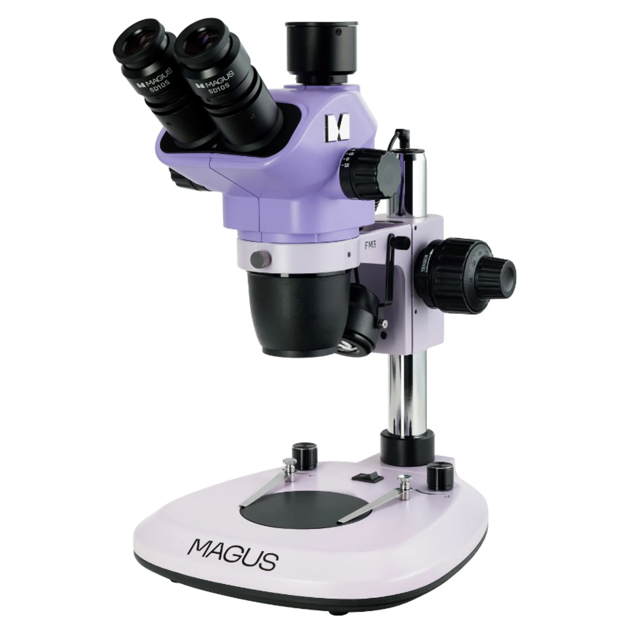Microscope stéréo zoom  8T 6.5x-55x trino Greenough 3W LED