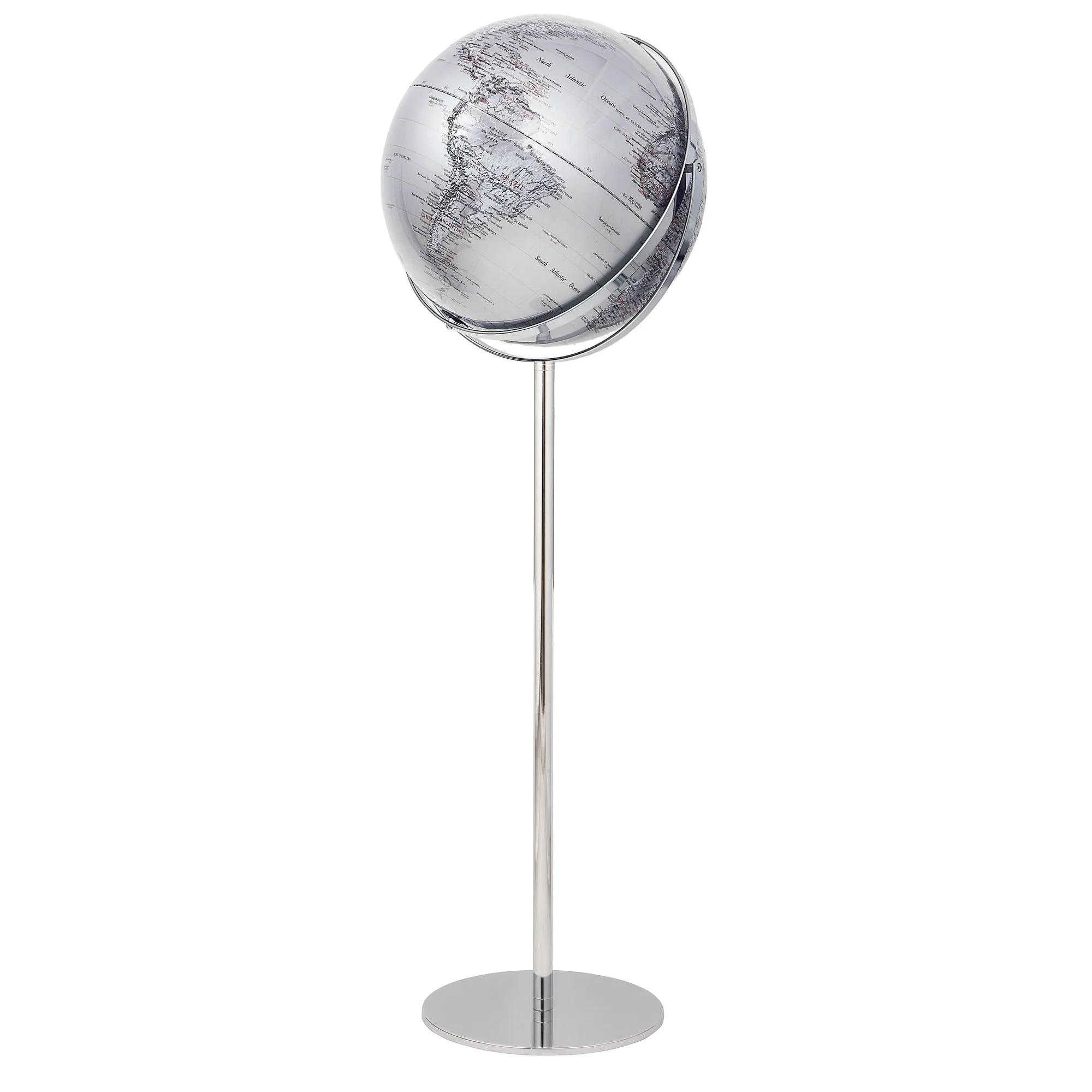 Globe sur pied  Apollo 17 Silver 43cm