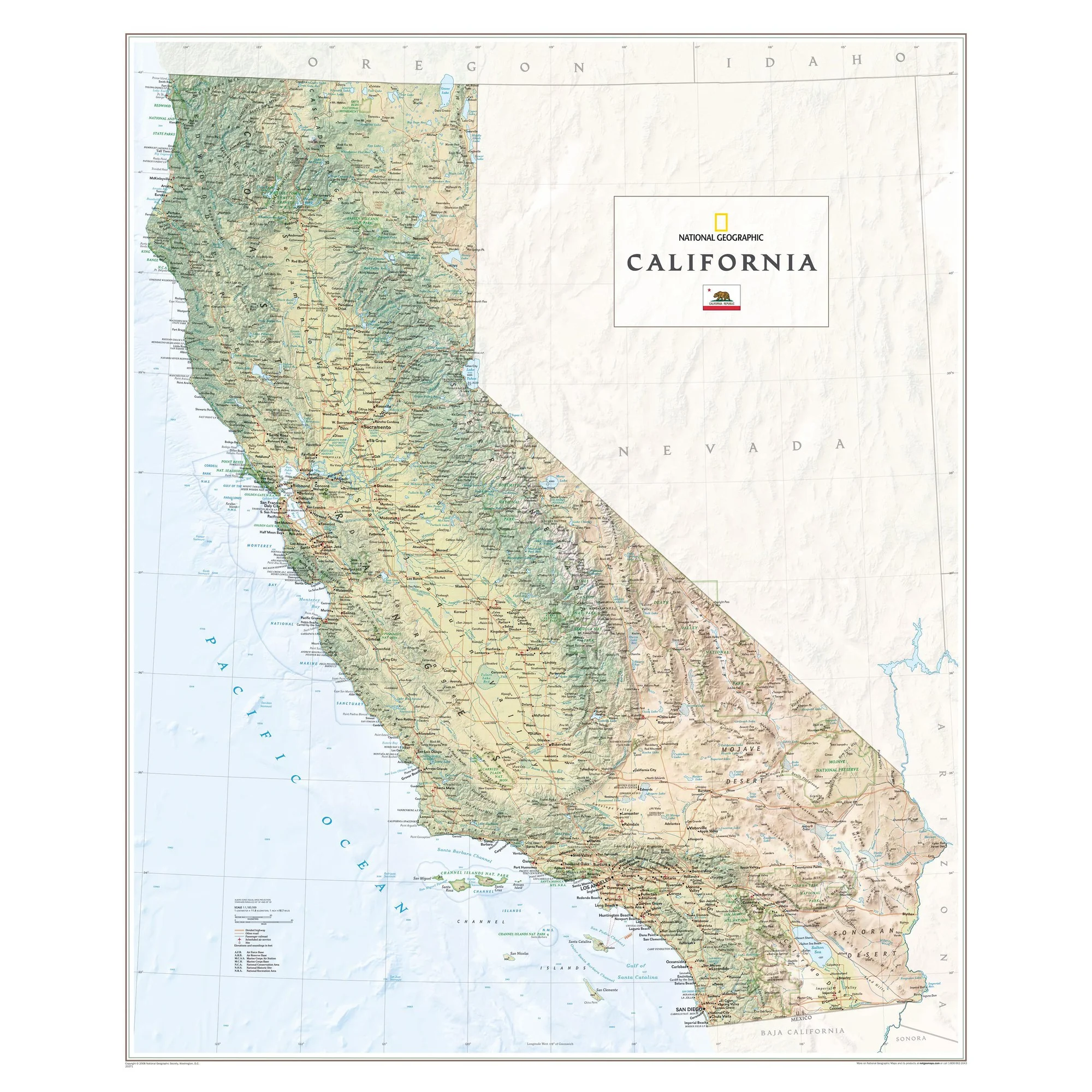 Carte régionale  California