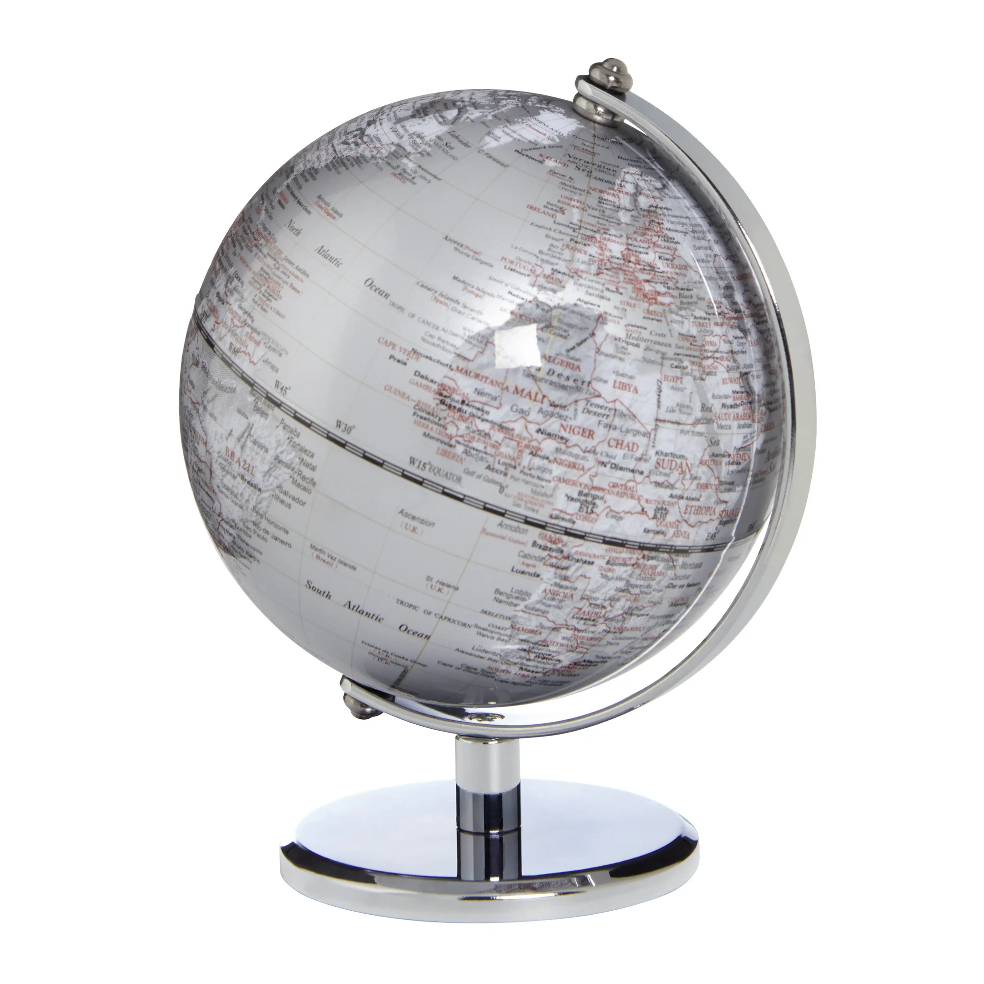 Globe  Gagarin argenté 13cm