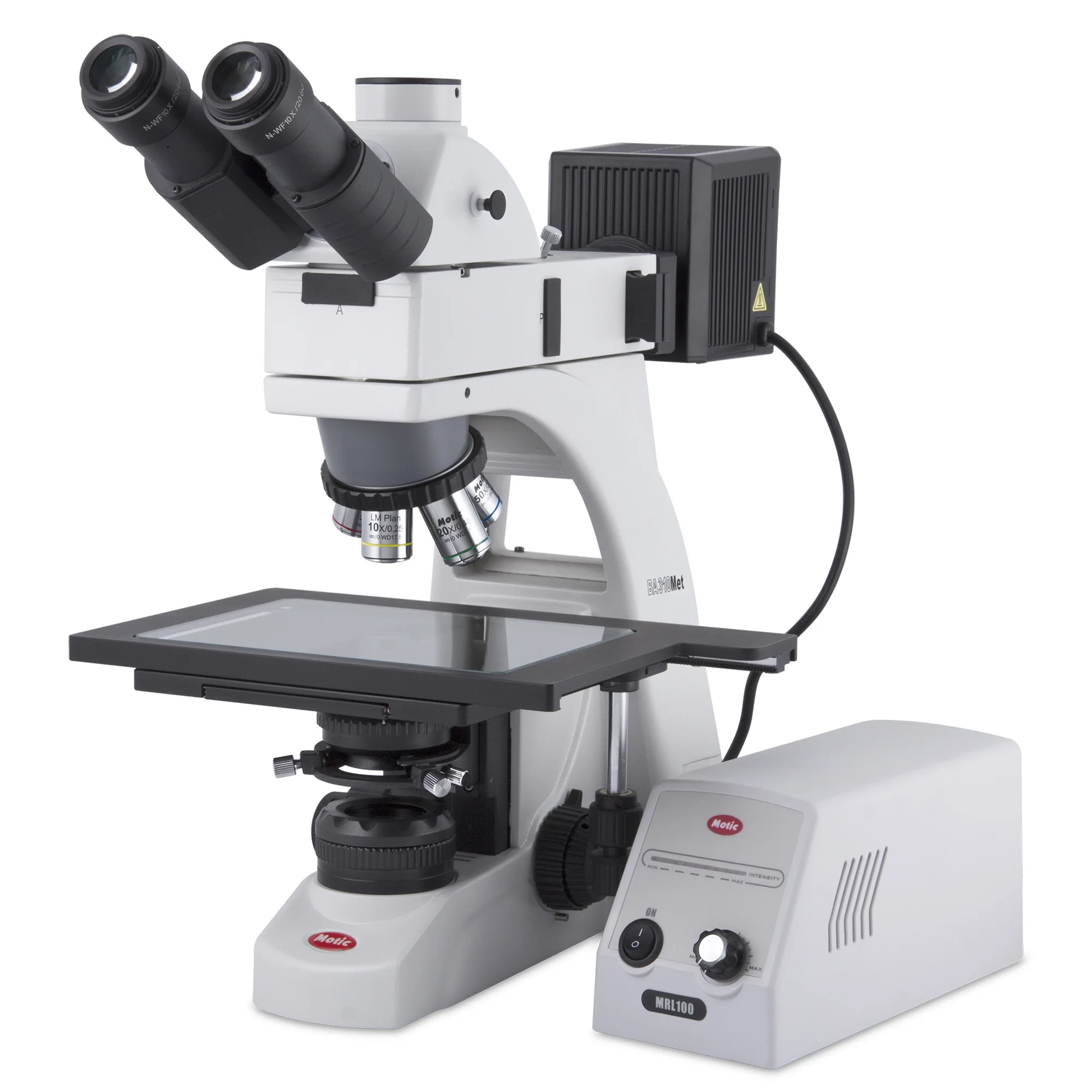 Microscope trinoculaire BA310 MET-T, (6 "x4") (plan de travail: 152,4mmx101,6mm)