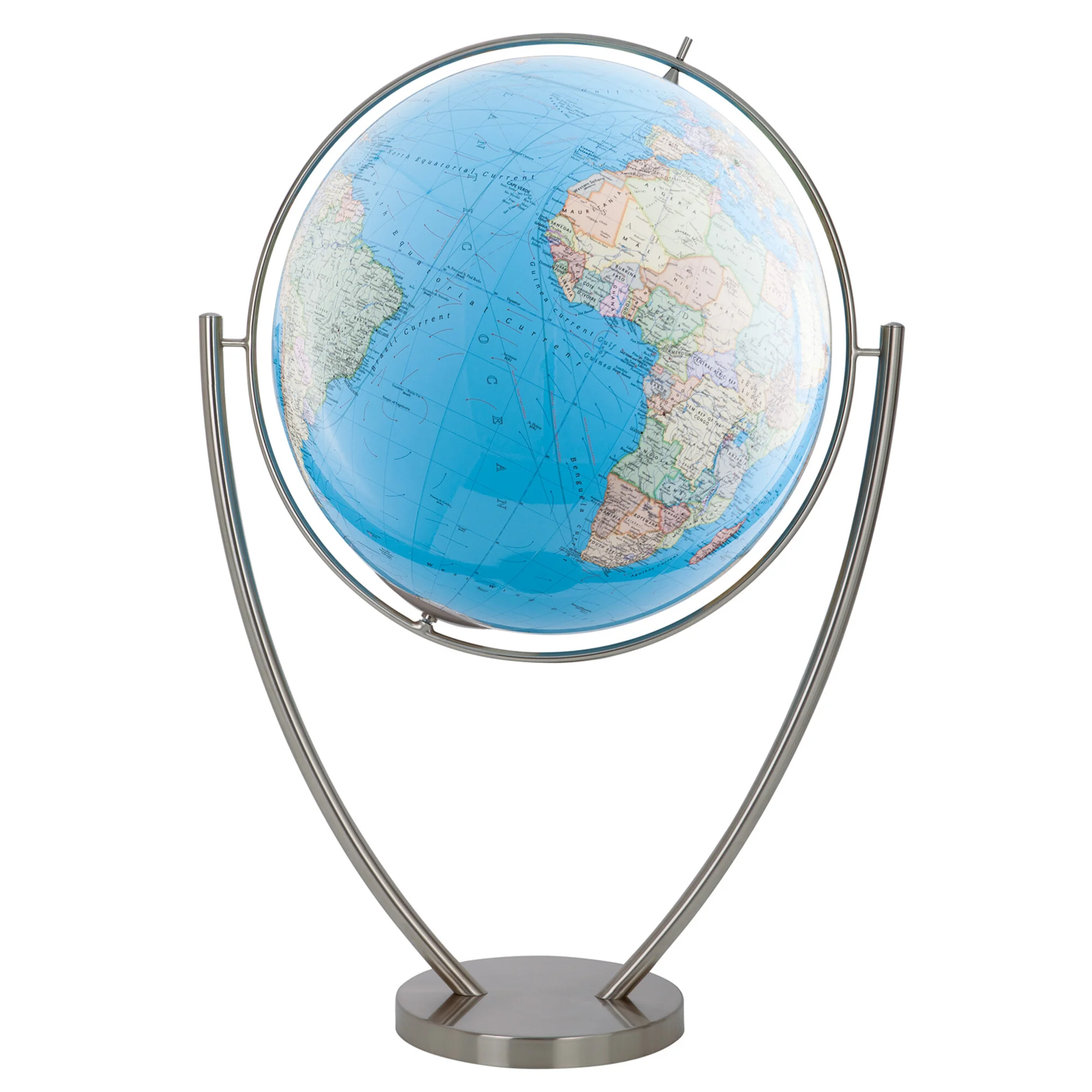 Globe sur pied  Duo Magnum Acier Inoxydable (Anglais) 77cm