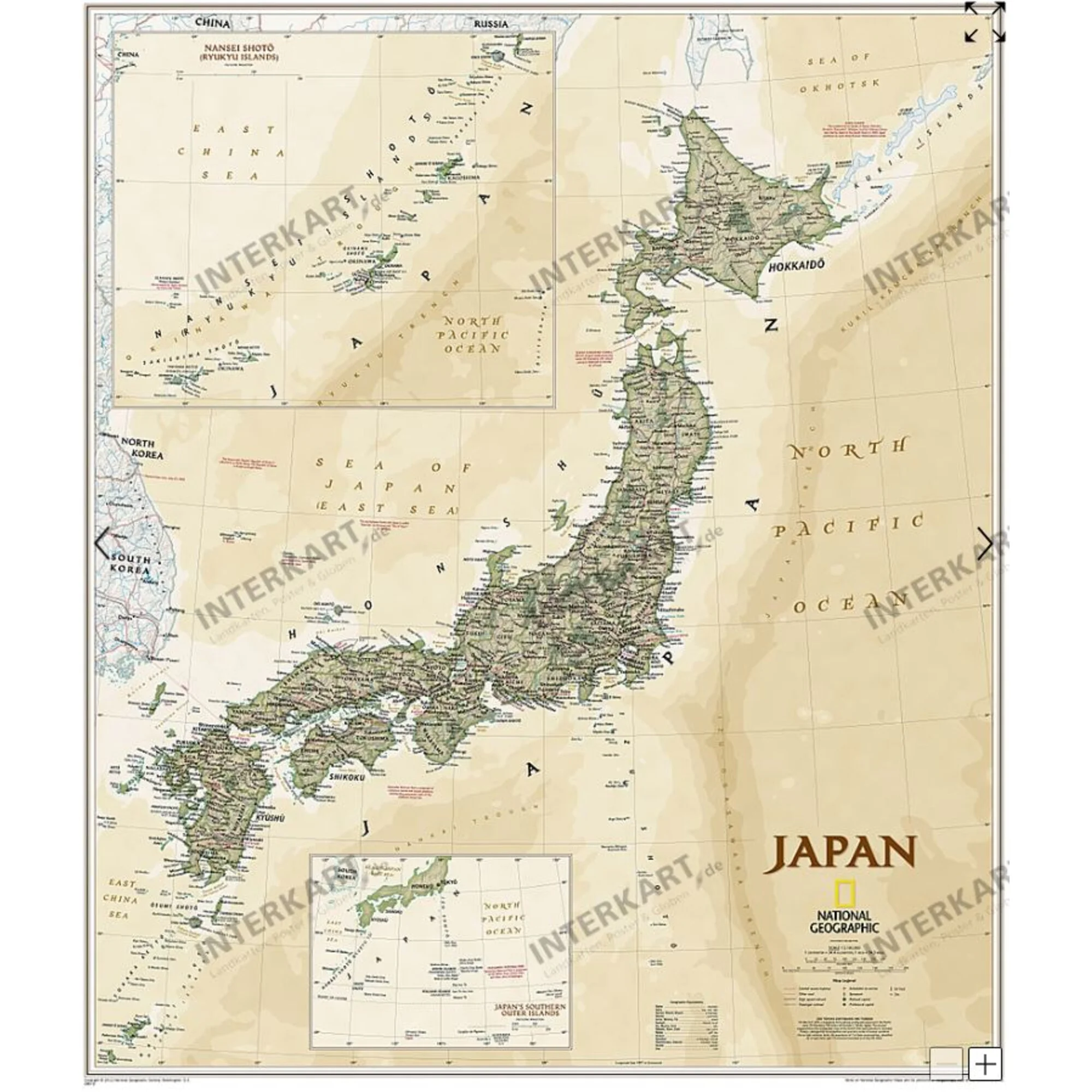 Carte géographique  Japon