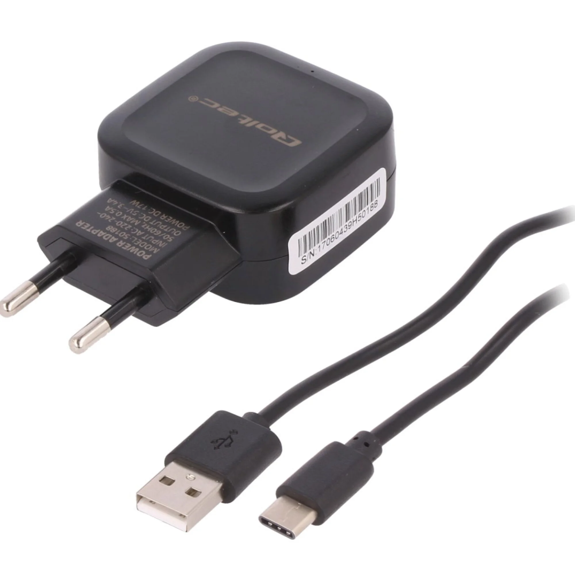 Transformateur électrique 5V 3A avec câble USB de type C