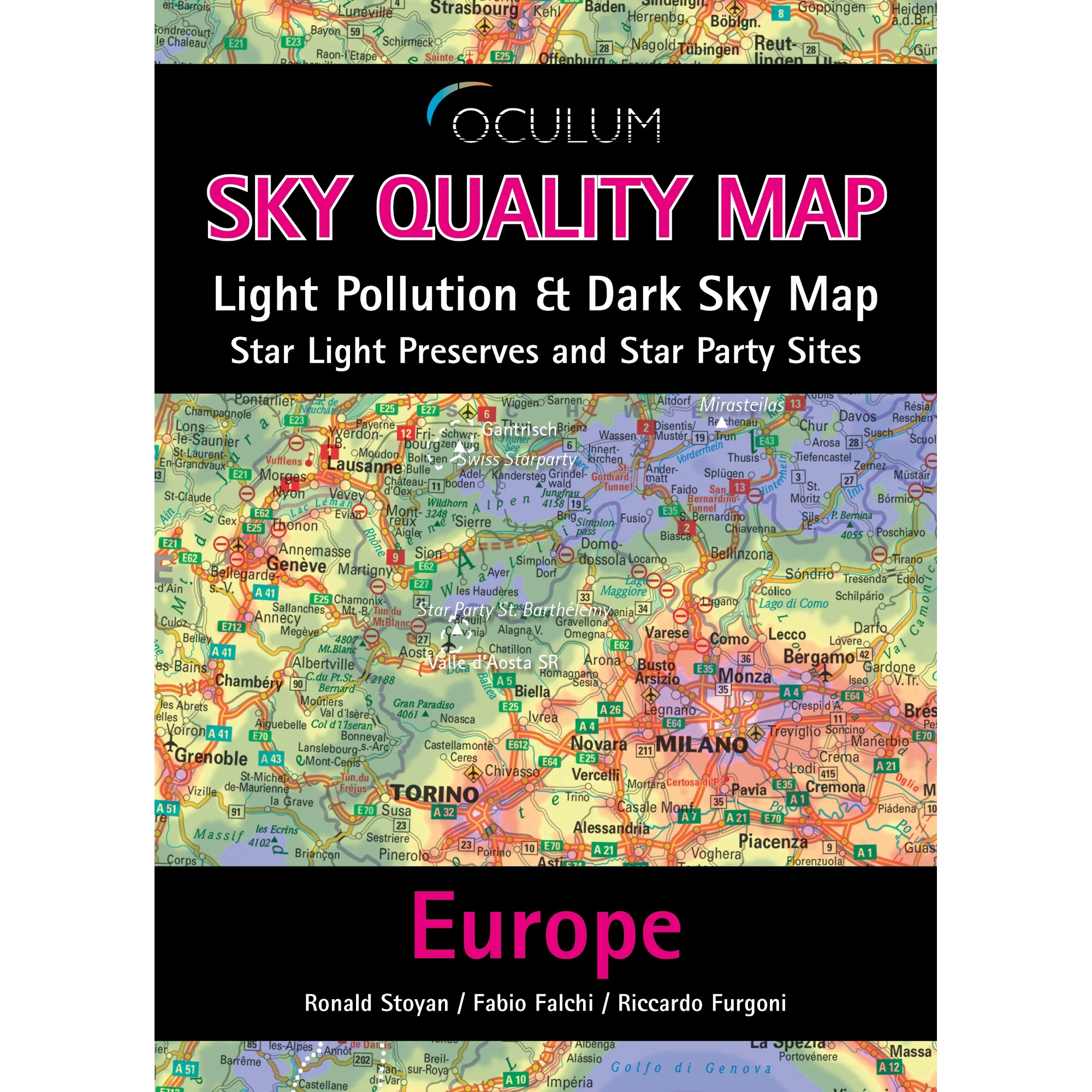 Carte des continents  Sky Quality Map Europe