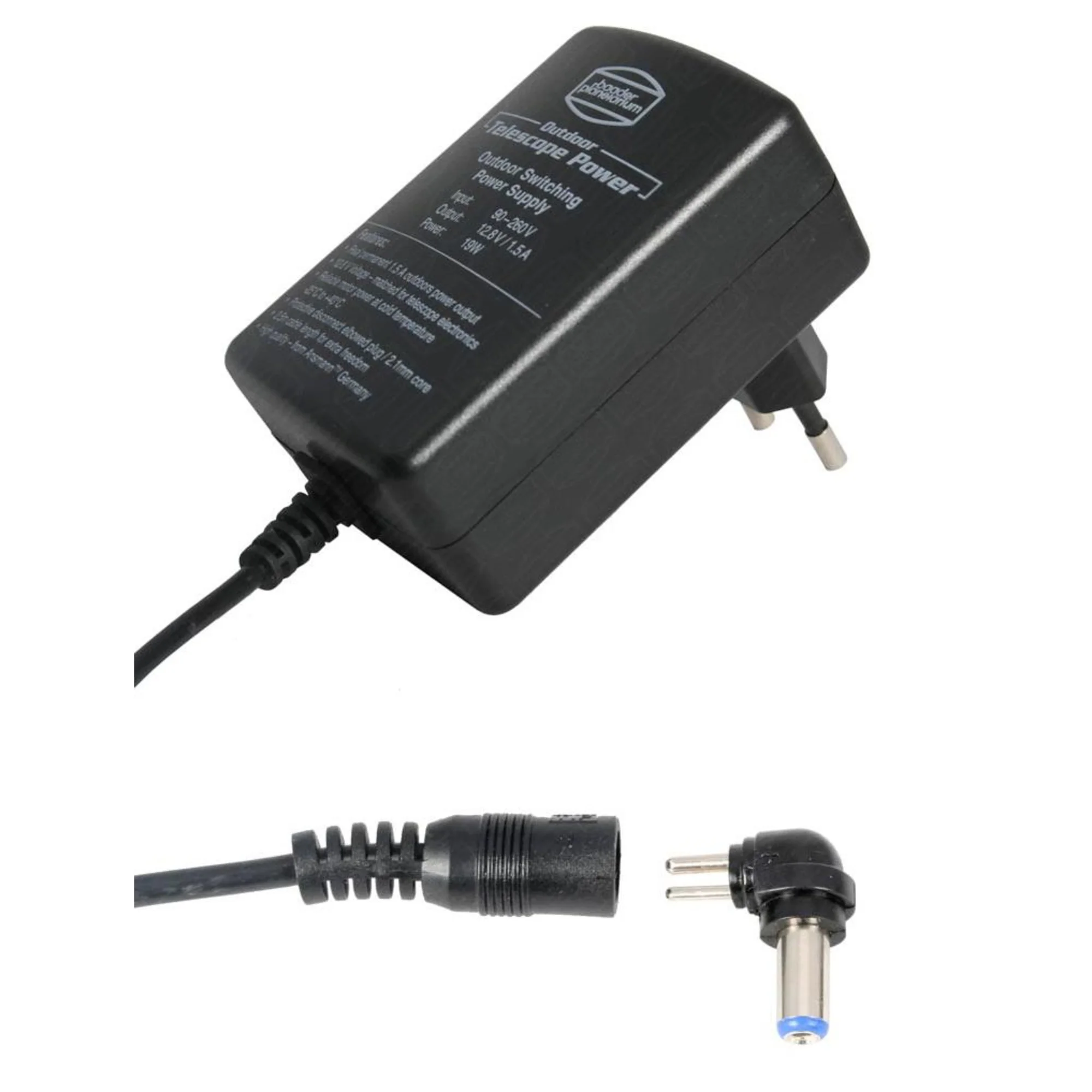 Bloc d'alimentation Outdoor Telescope Power Supply 12,8V / 1,5A 19W avec fiche coudée