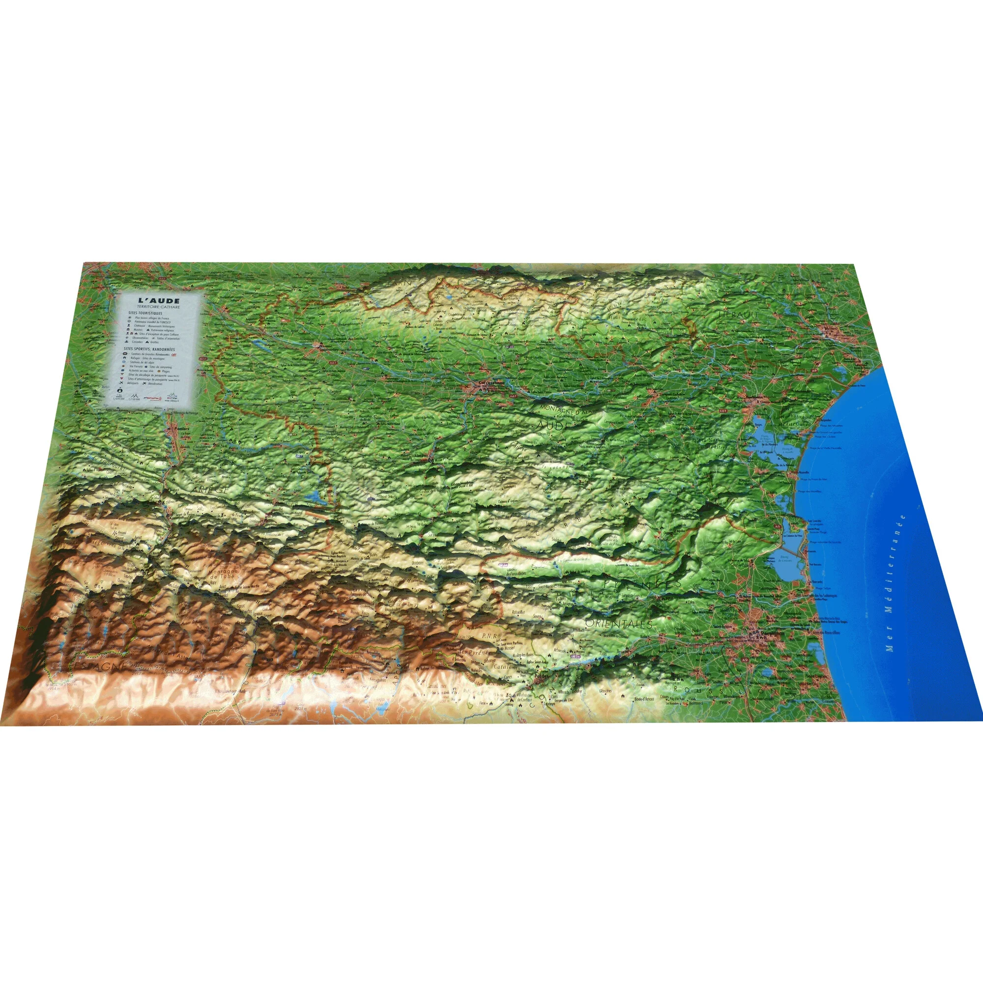 Carte régionale  L'Aude (61 x 41 cm)