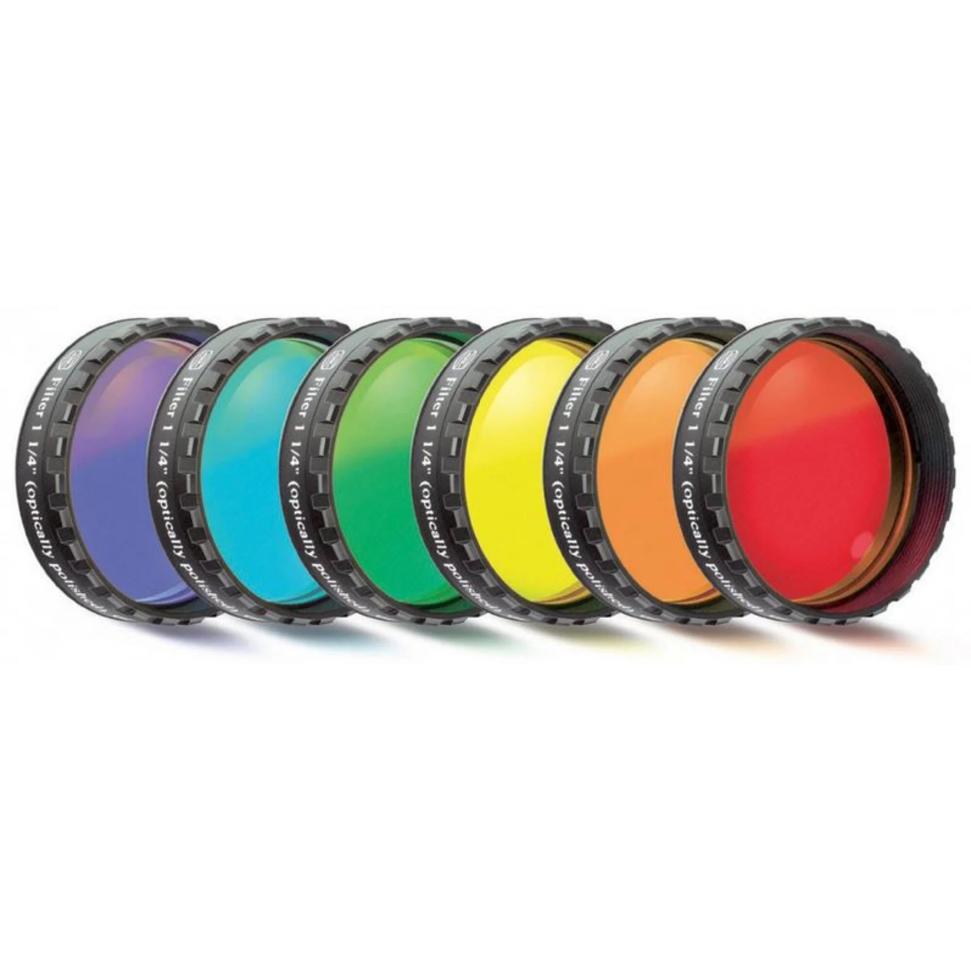 Jeu de filtres 1,25" 6 couleurs, poli miroir plan