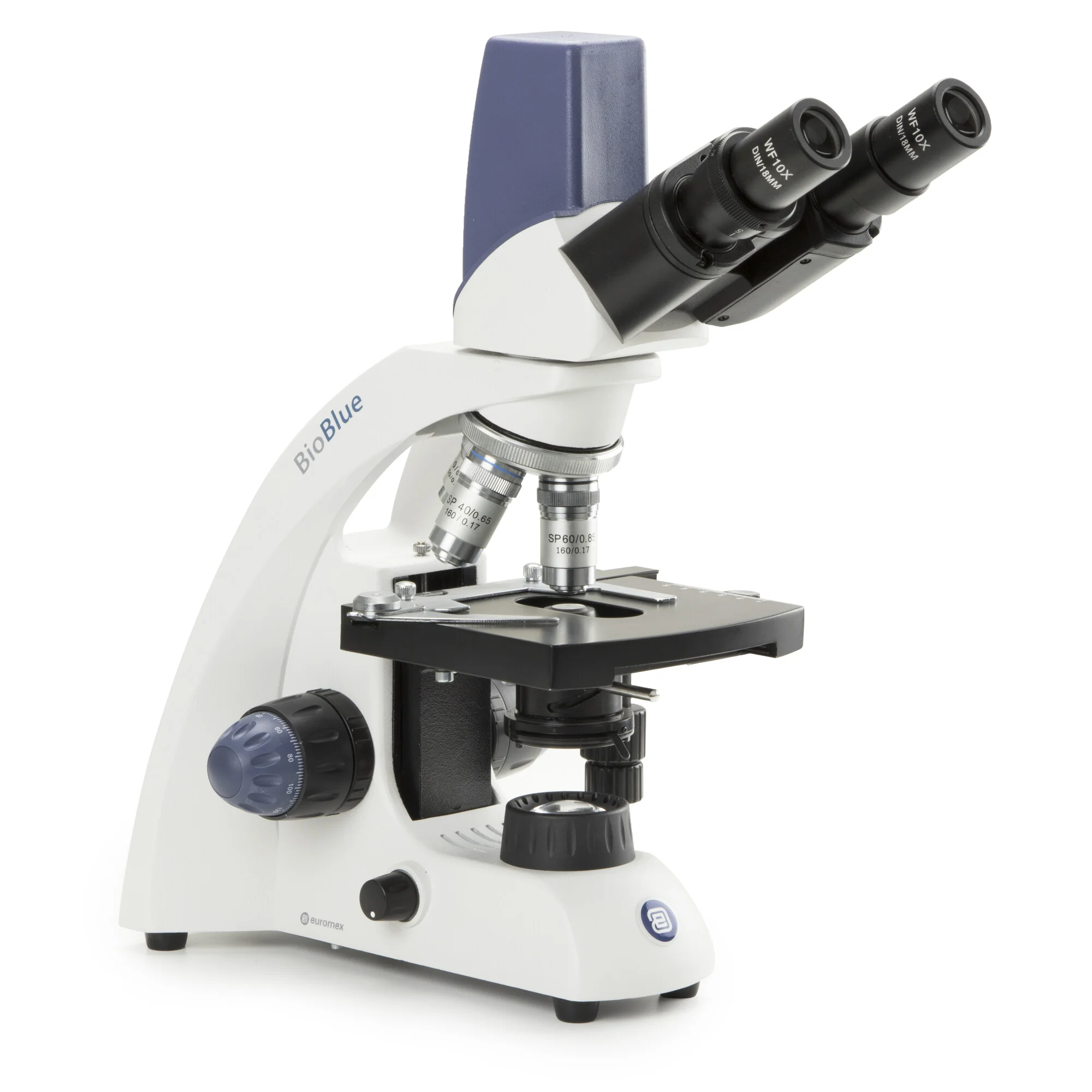 Microscope  BioBlue, BB.4269, Bino, digital, 5MP, DIN, semi plan 40x- 600x, 10x/18, NeoLED, 1W