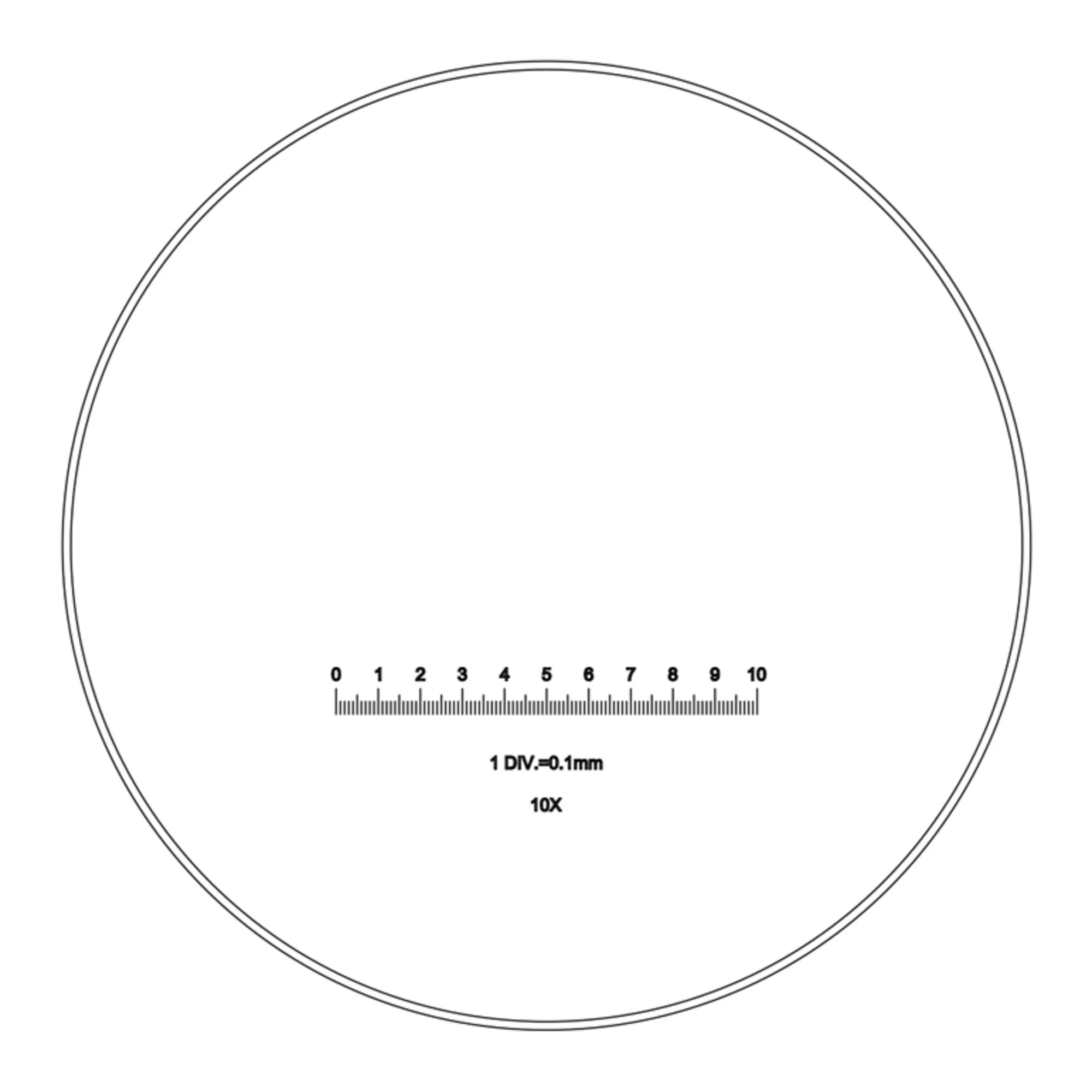 Plaque micrométrique  Réticule 100/10 mm, , Ø23 mm (pour SMZ-140)