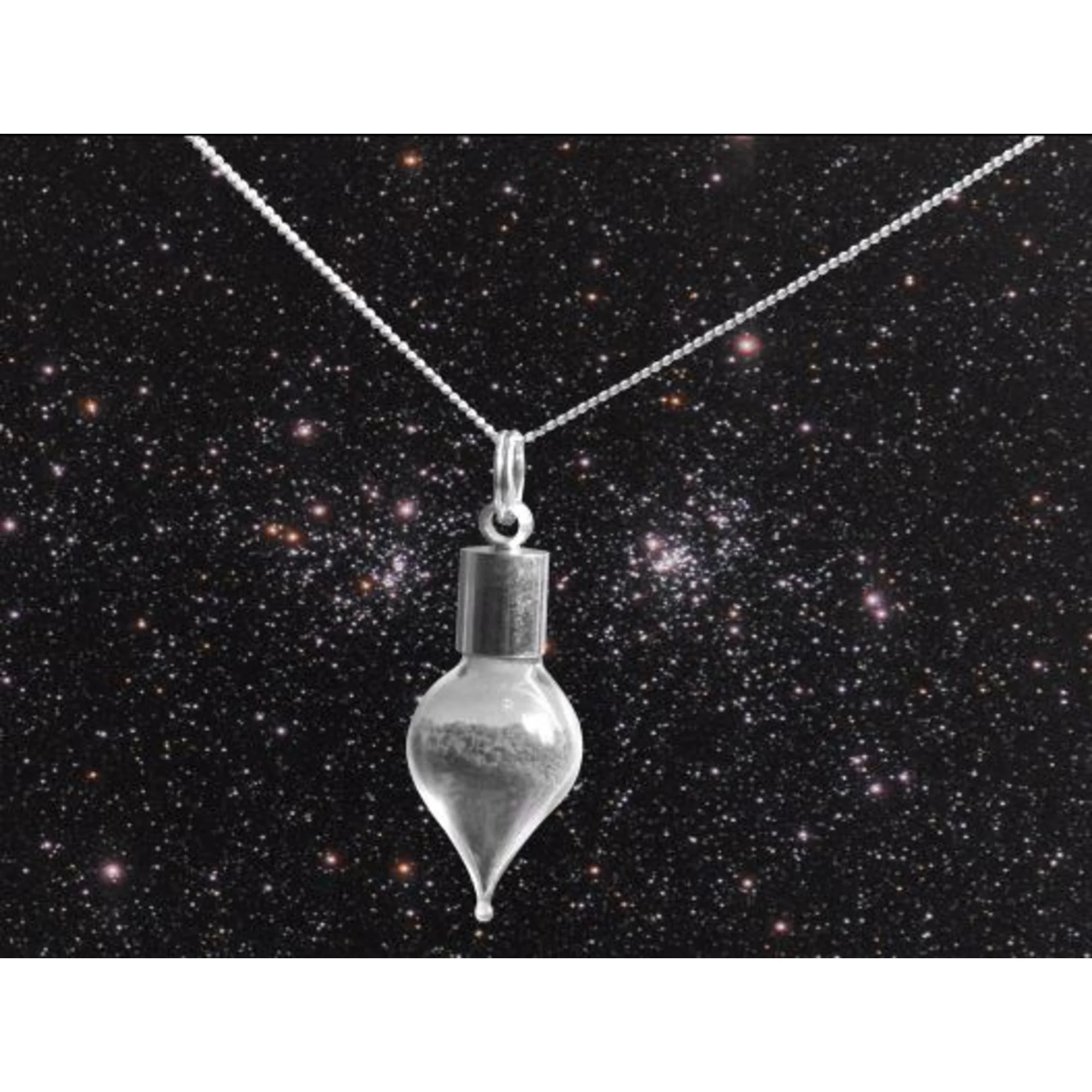 collier poussière de météorite (pendentif forme de goutte)