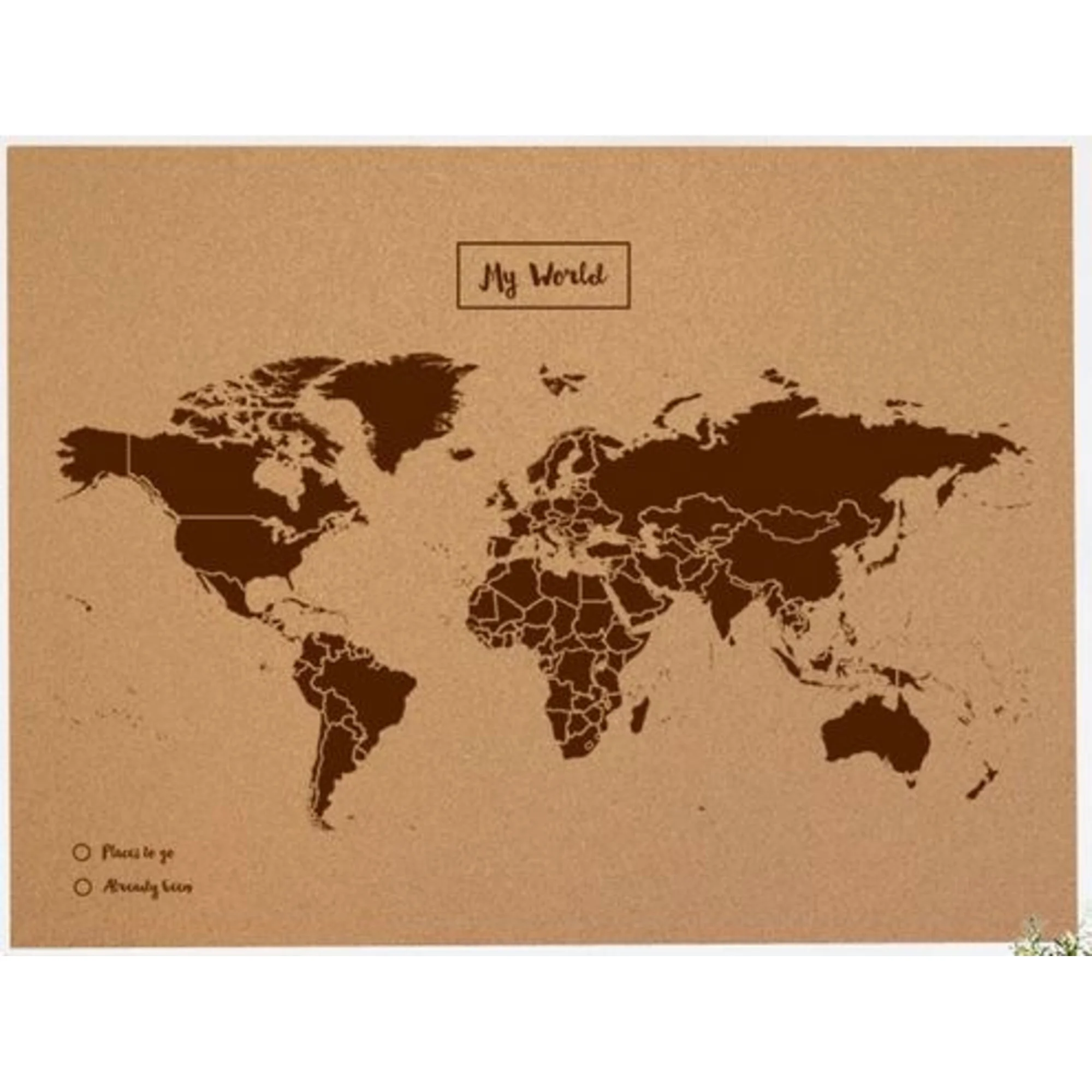 Mappemonde  Woody Map Natural Cork XL brown
