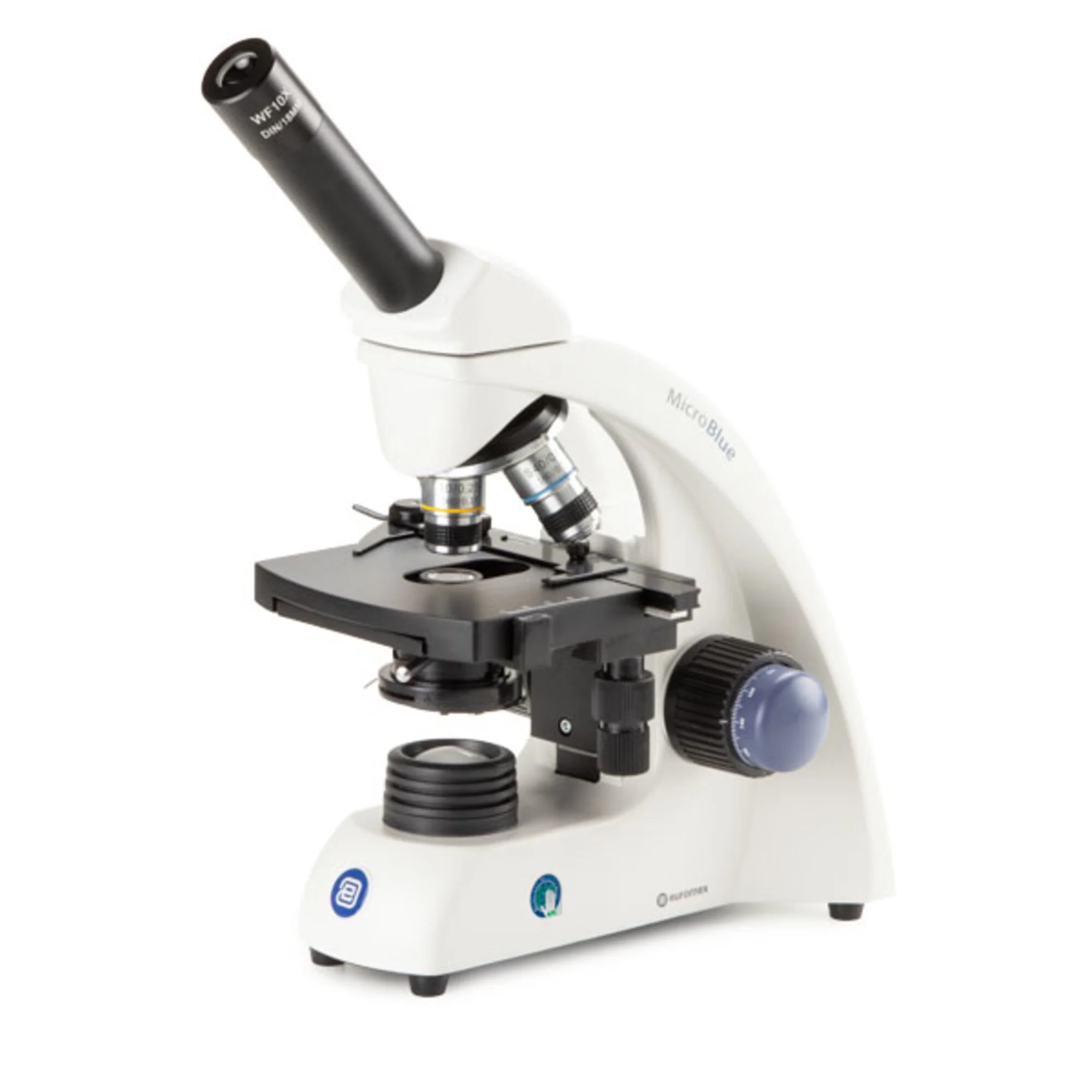 Microscope  MicroBlue, MB.1651, mono, DIN 160, achro, 40x-600x, 10x/18, Dl, batterie, LED, 1 W
