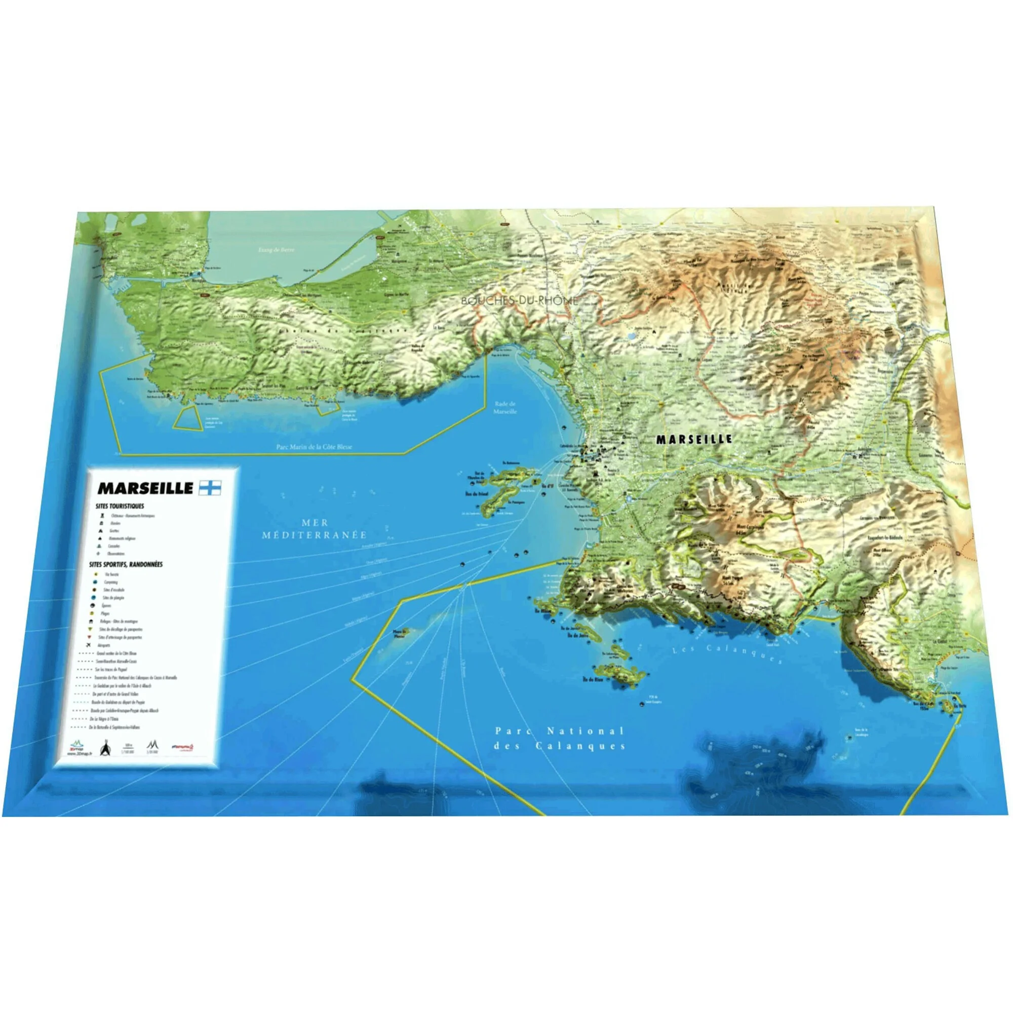 Carte régionale  Marseille (61 cm x 41 cm)