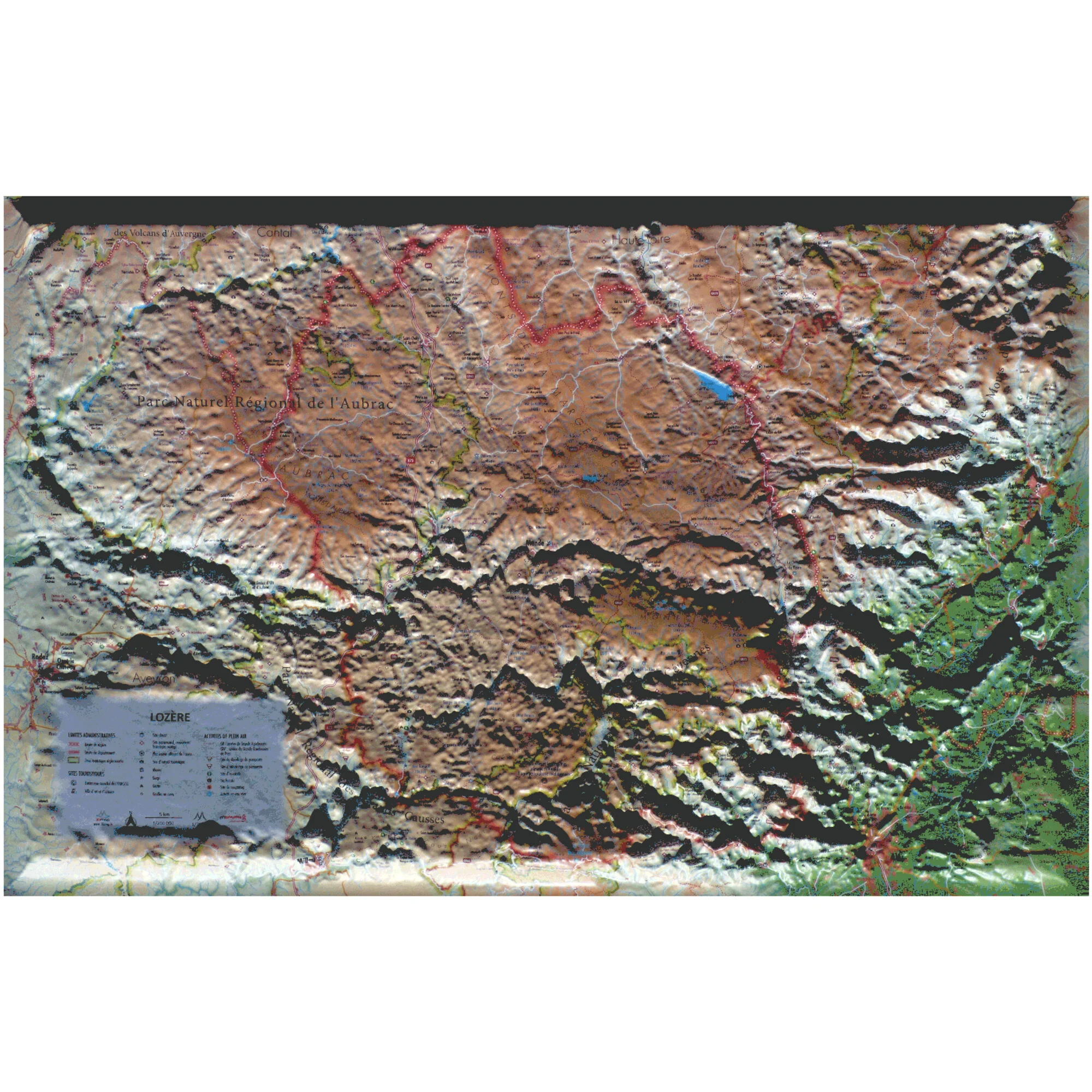 Carte régionale  de la Lozère