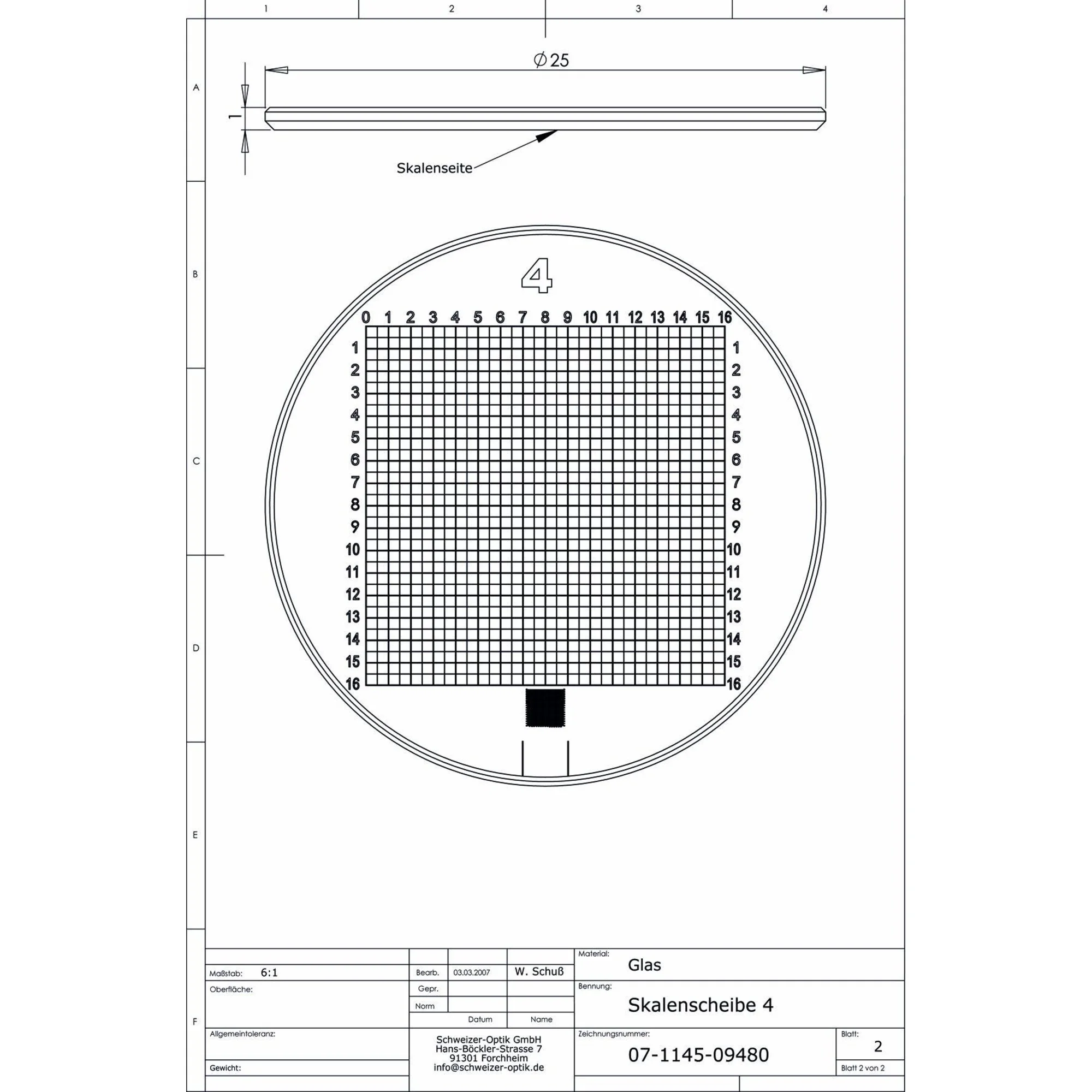 Echelle 4 pour loupe de mesure Tech-Line