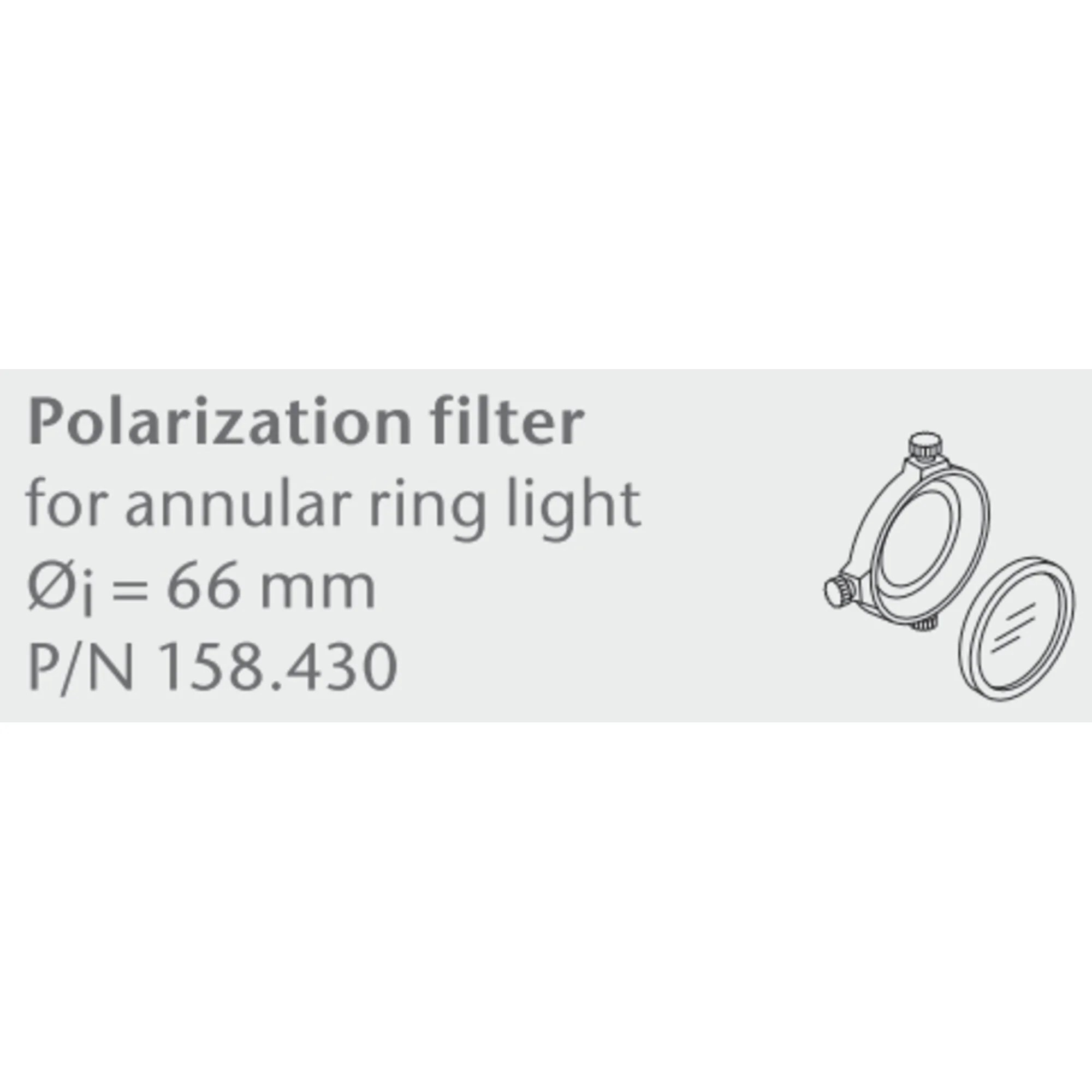 Kit filtre polarisant pour éclairage annulaire. Ø=66mm