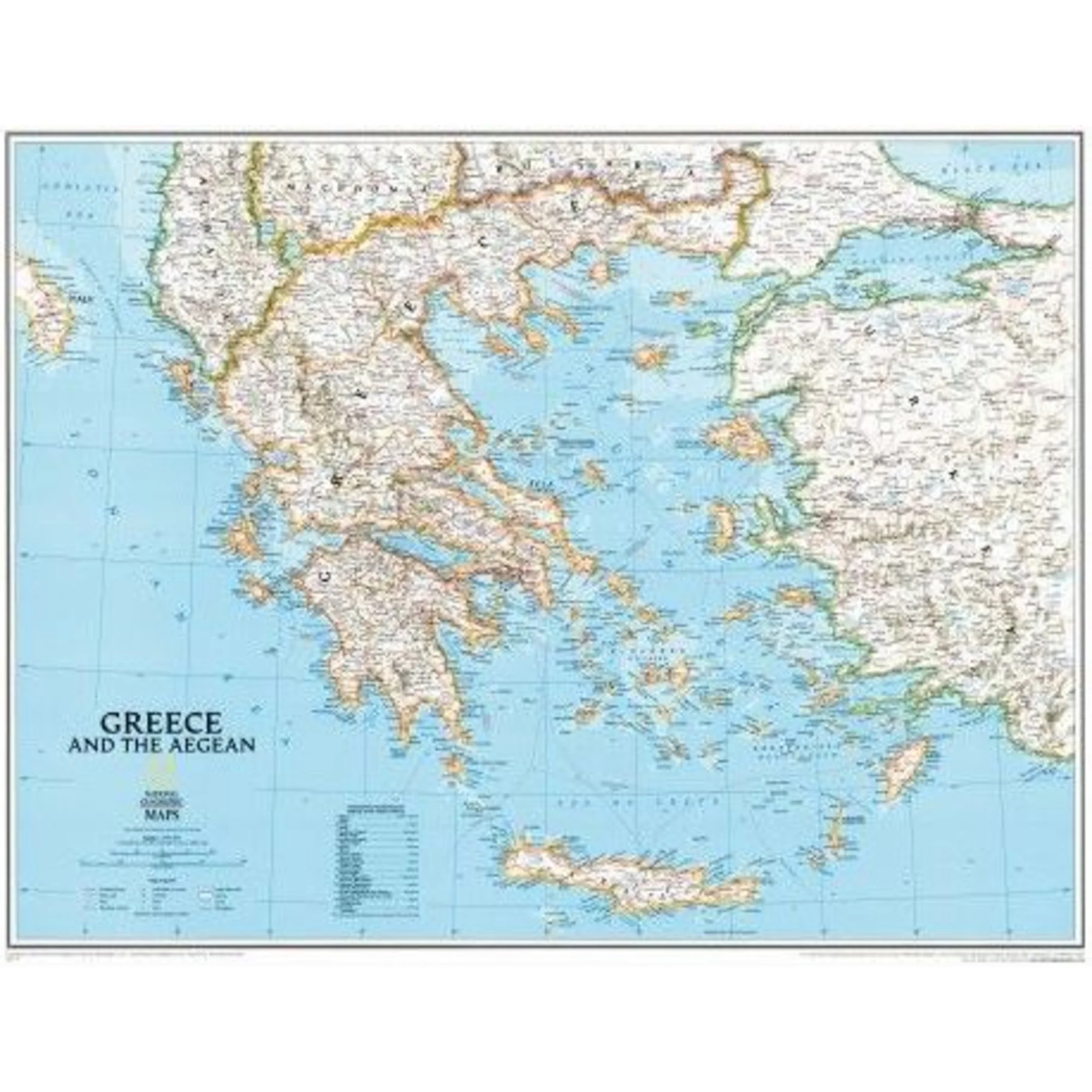 Carte géographique  Grèce plastifiée
